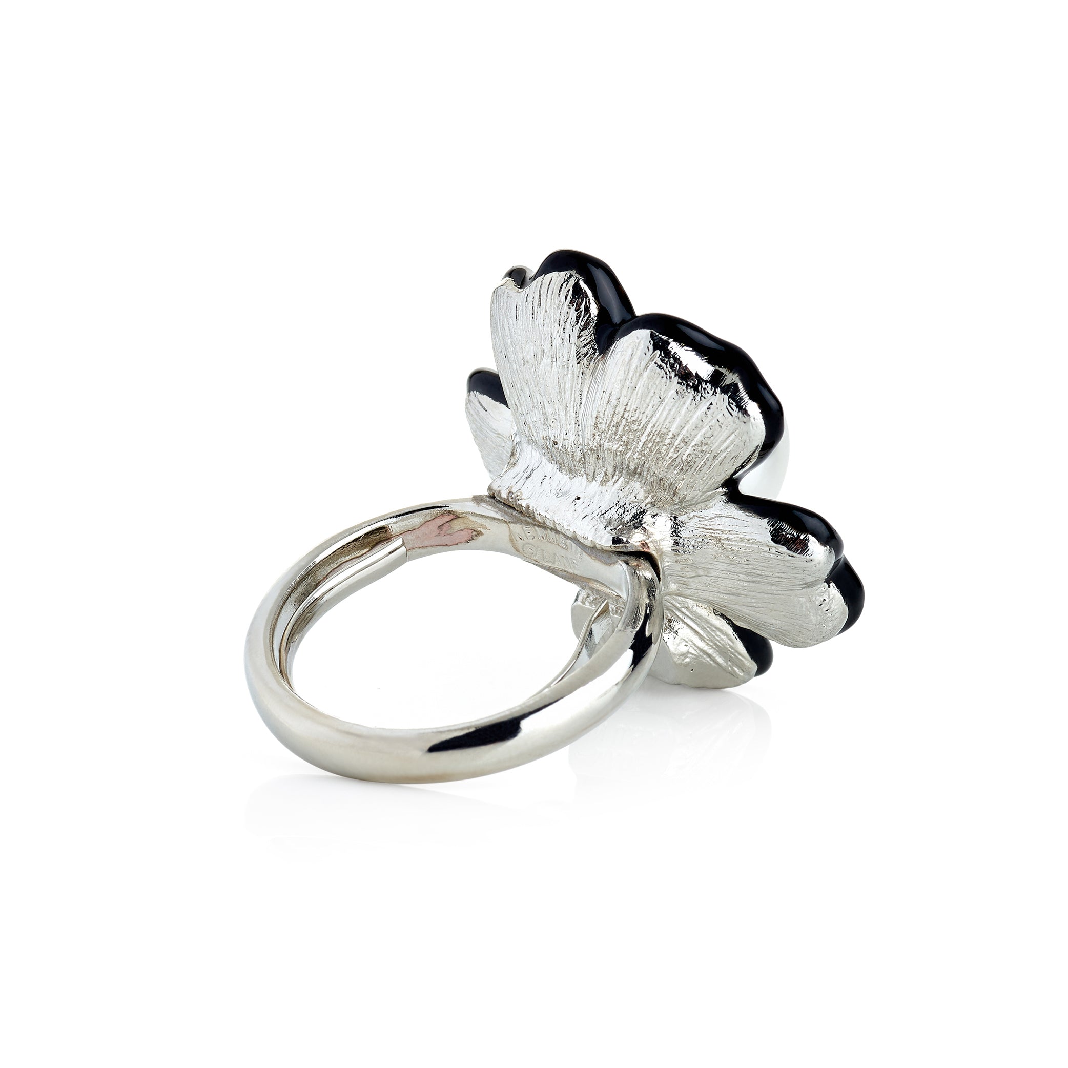 Pearl Center Flower Adjustable Ring