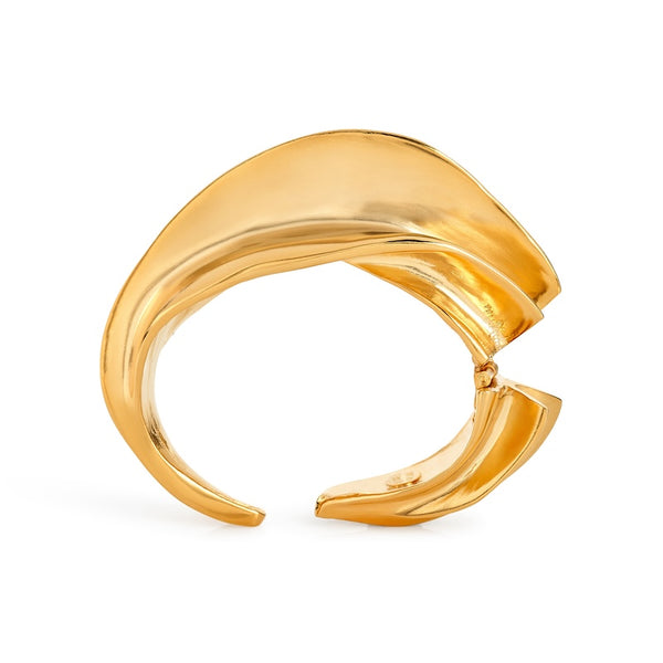 Gold Sculpted Cuff Bracelet