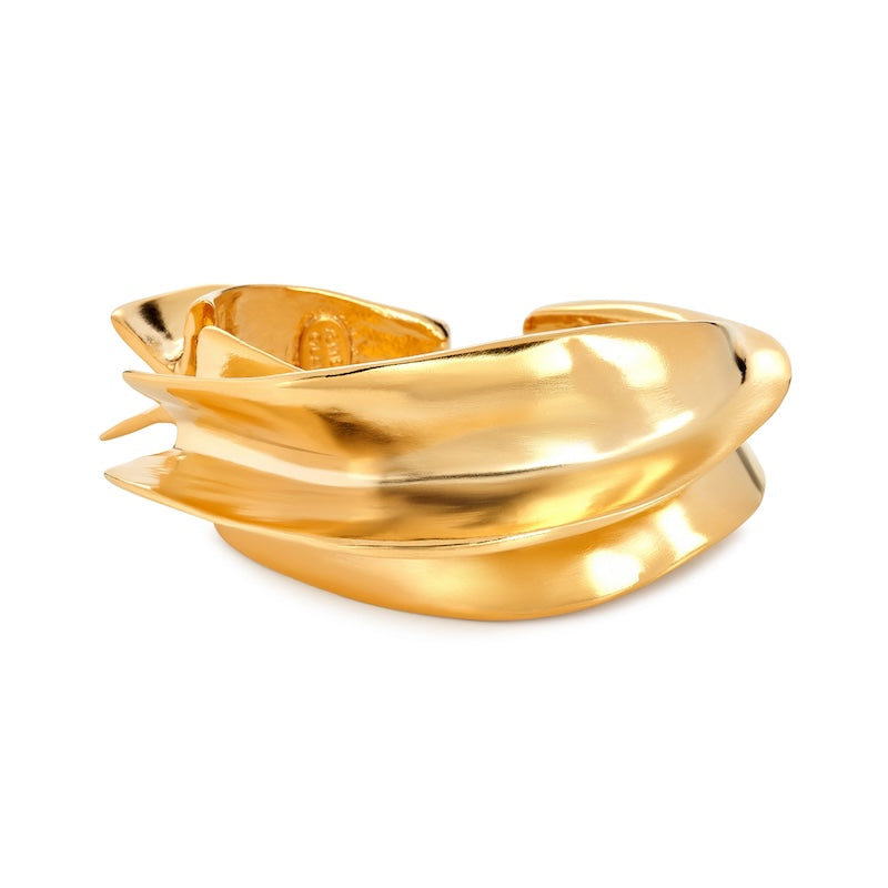 Gold Sculpted Cuff Bracelet