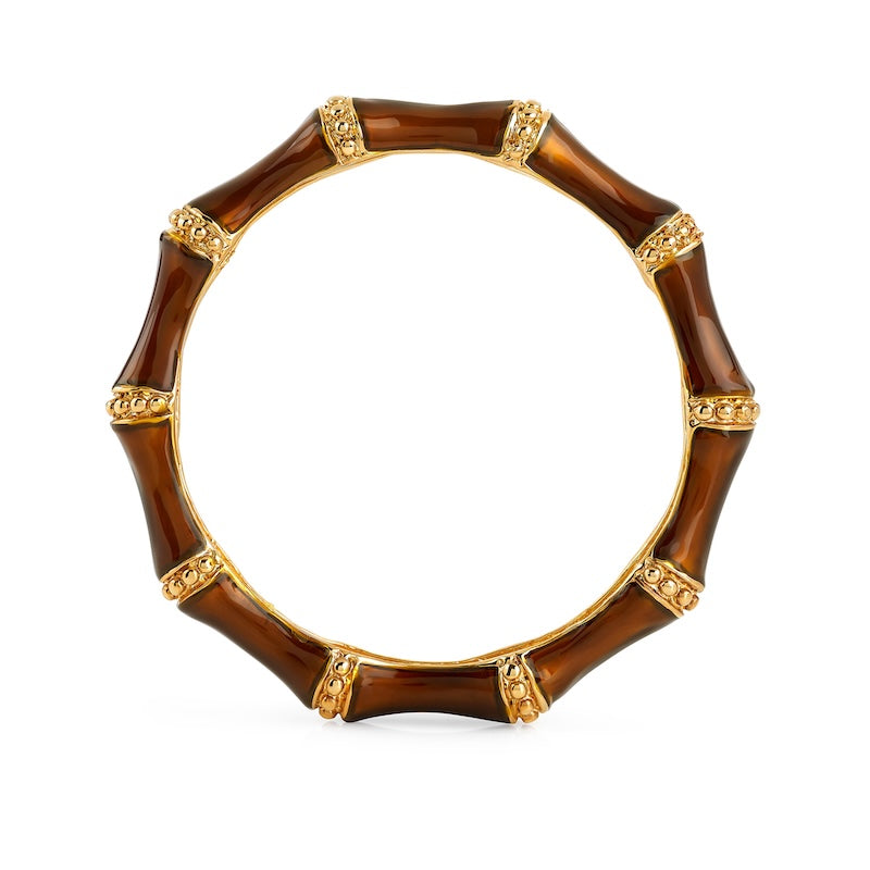 Transparent Brown Bamboo Bangle Bracelet