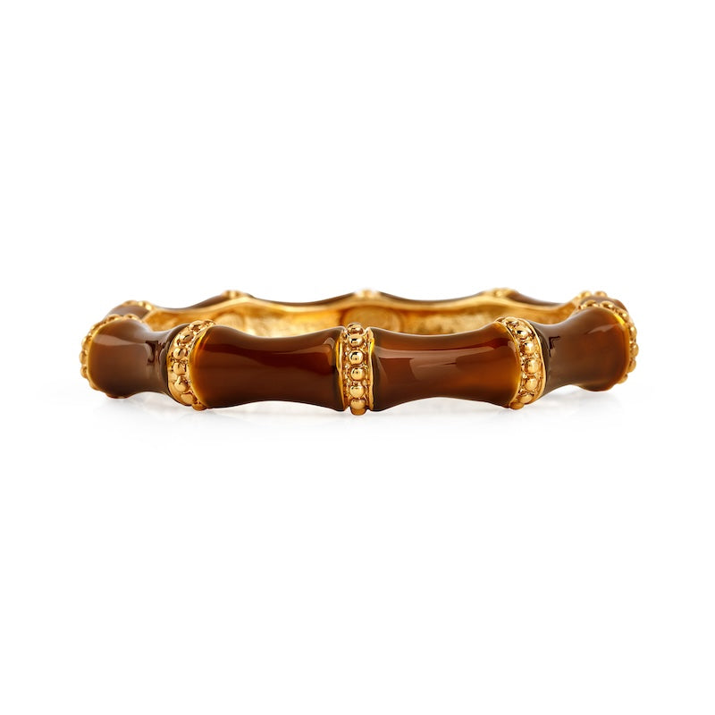 Transparent Brown Bamboo Bangle Bracelet