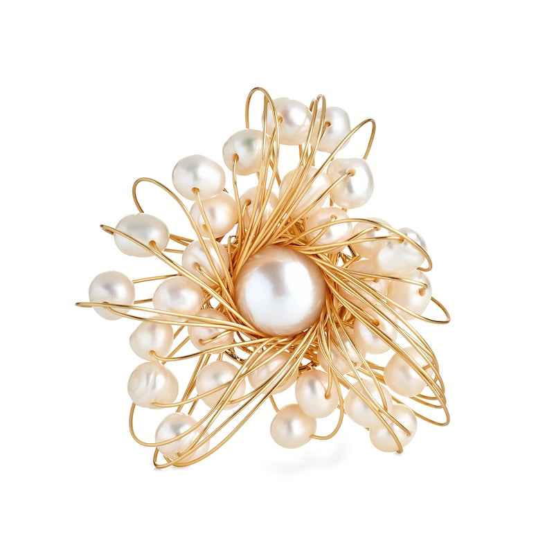 Cluster Pearl Flower Pin