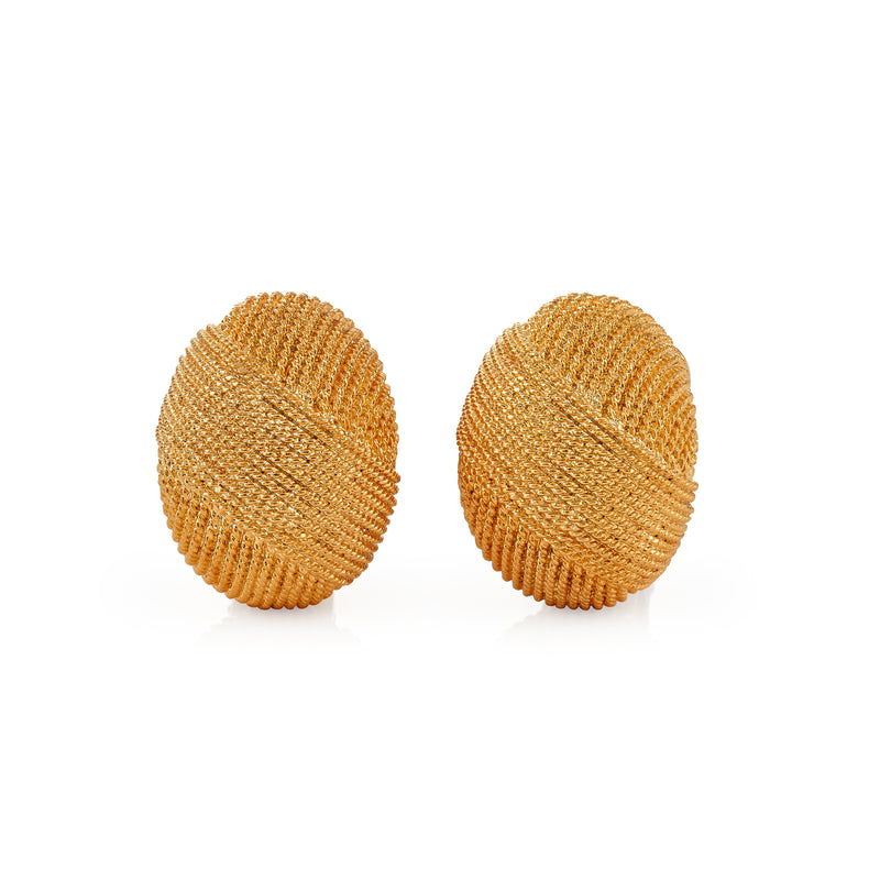 Textured Gold Clip Earrings