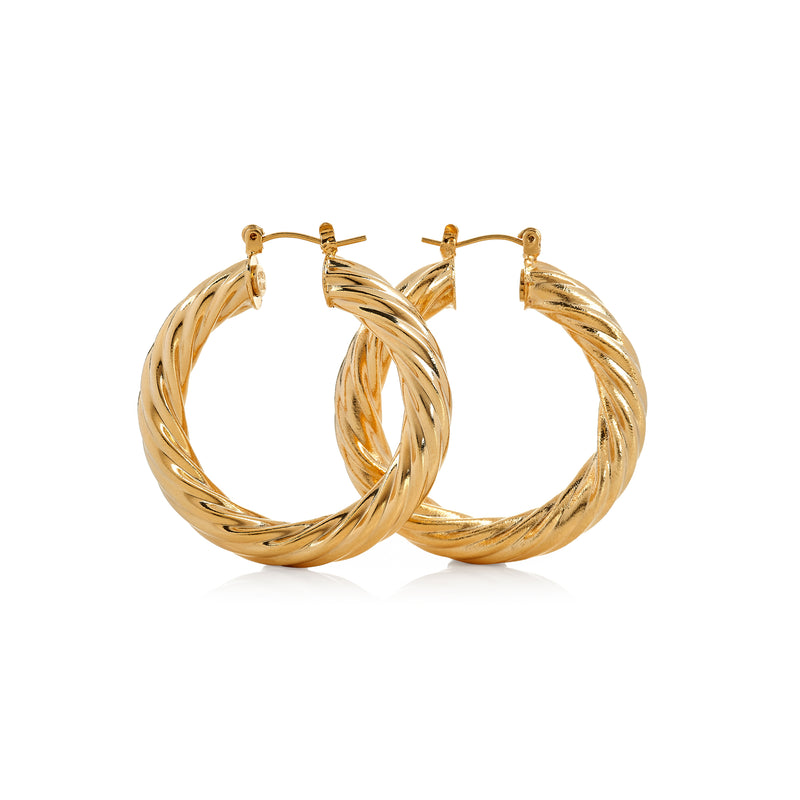 Golden Twist Rope Hoops