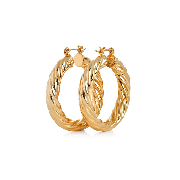 Golden Twist Rope Hoops