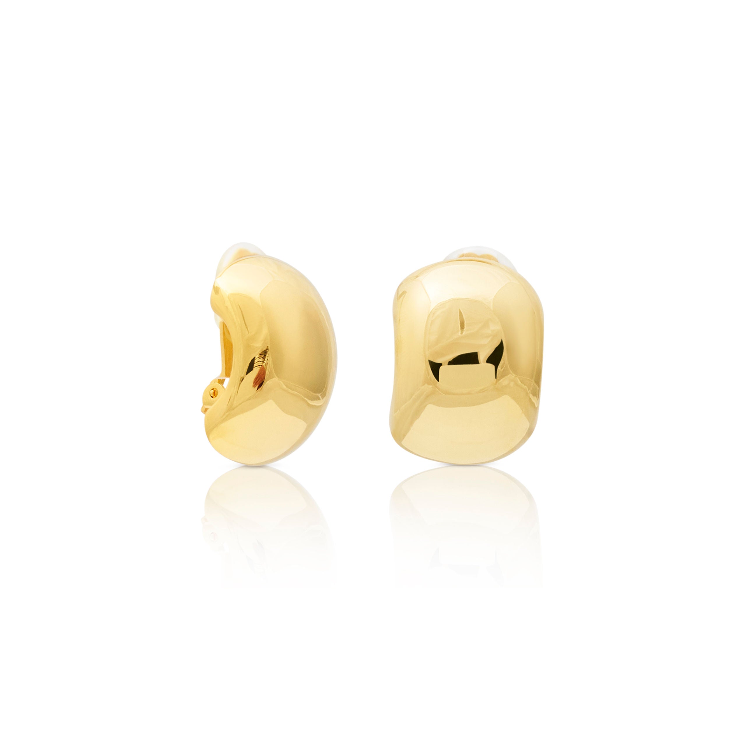 Polished Gold Hoop Clip Earring