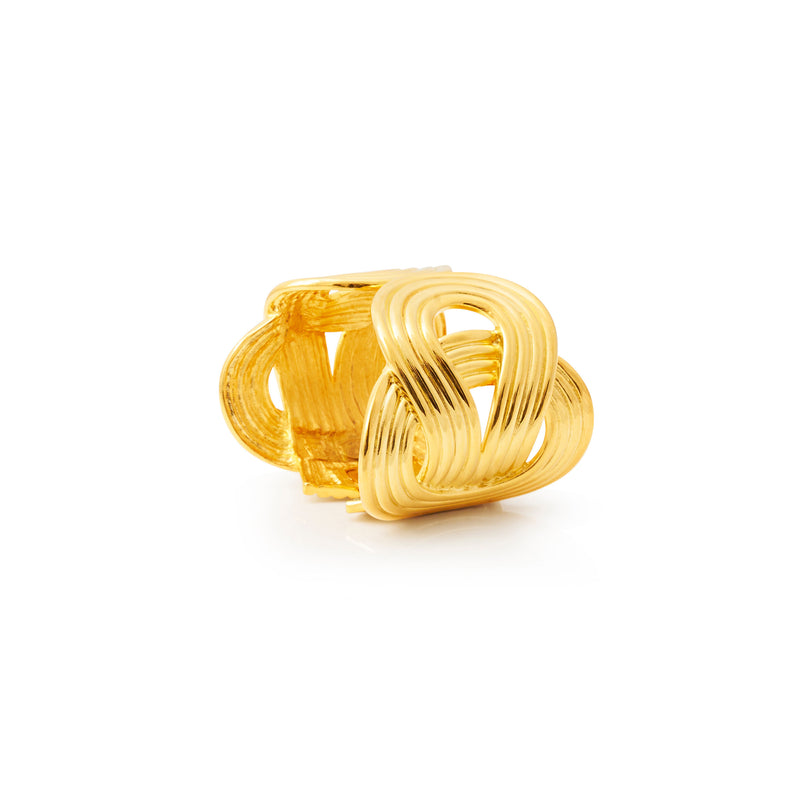 Gold Swirl Hinge Cuff Bracelet