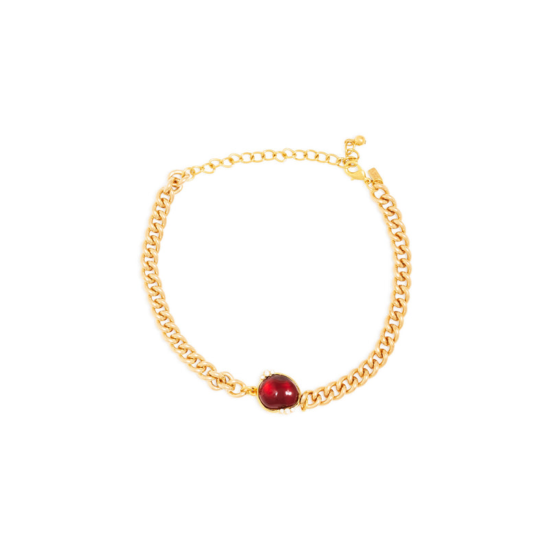 Ruby Nugget Chain Choker Necklace