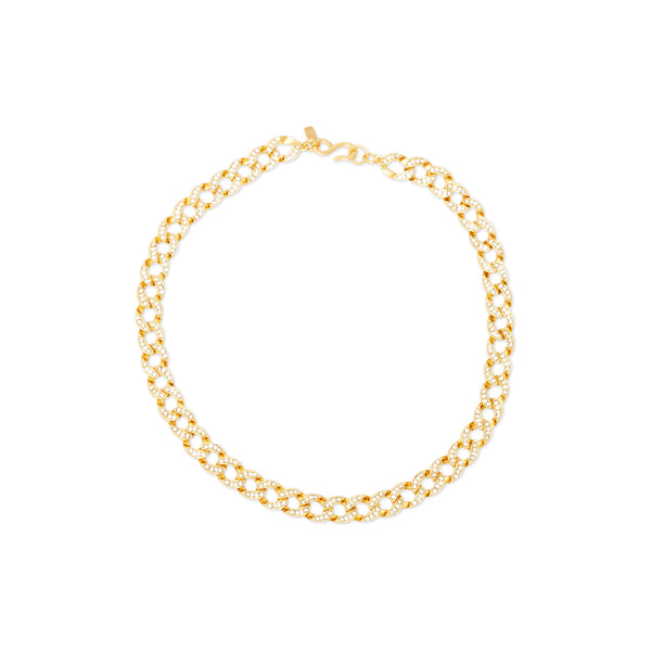 Gold & Crystal Chain Link Necklace