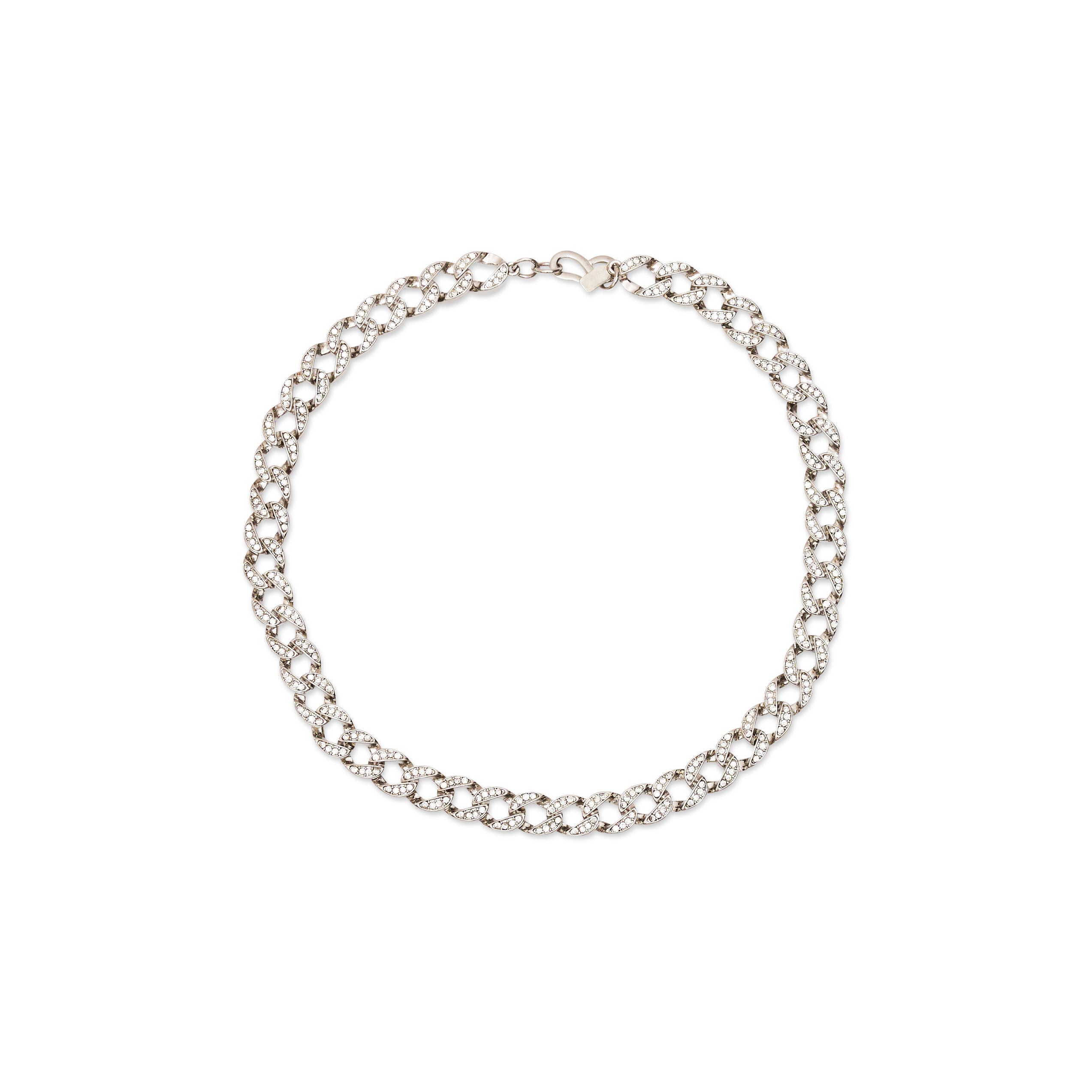 Silver & Crystal Chain Link Necklace