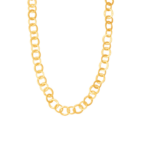 Satin Gold Open Ring Necklace