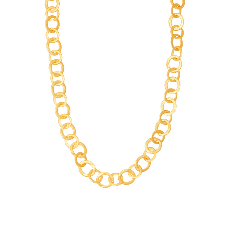 Satin Gold Open Ring Necklace