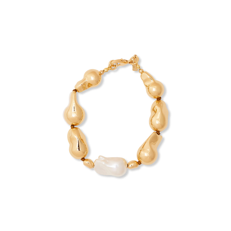 Gold & Baroque Pearl Bracelet