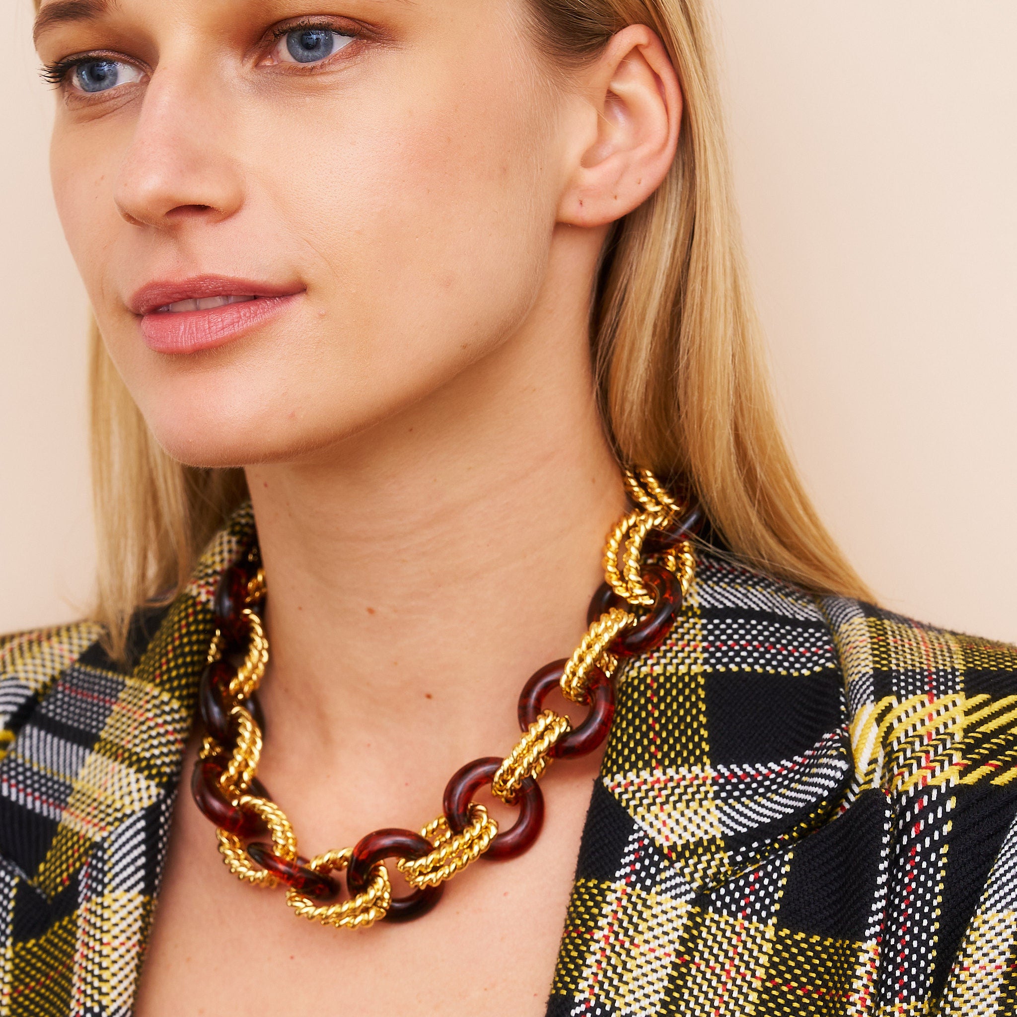 Gold & Tortoise Twist Link Necklace