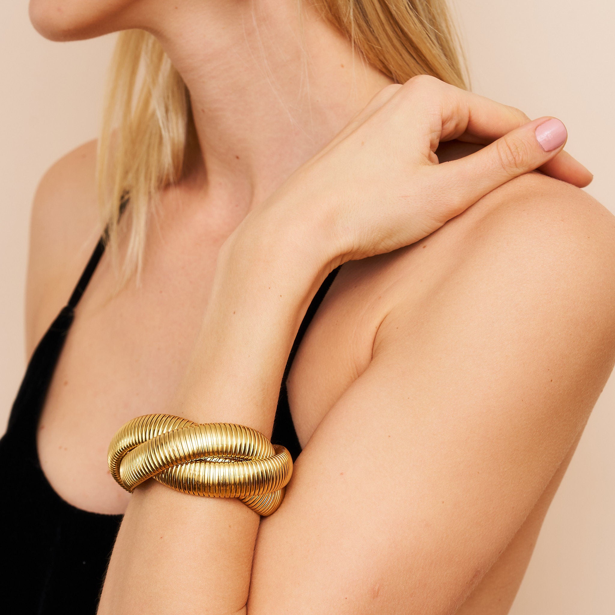 Gold Snake Chain Twist Bracelet