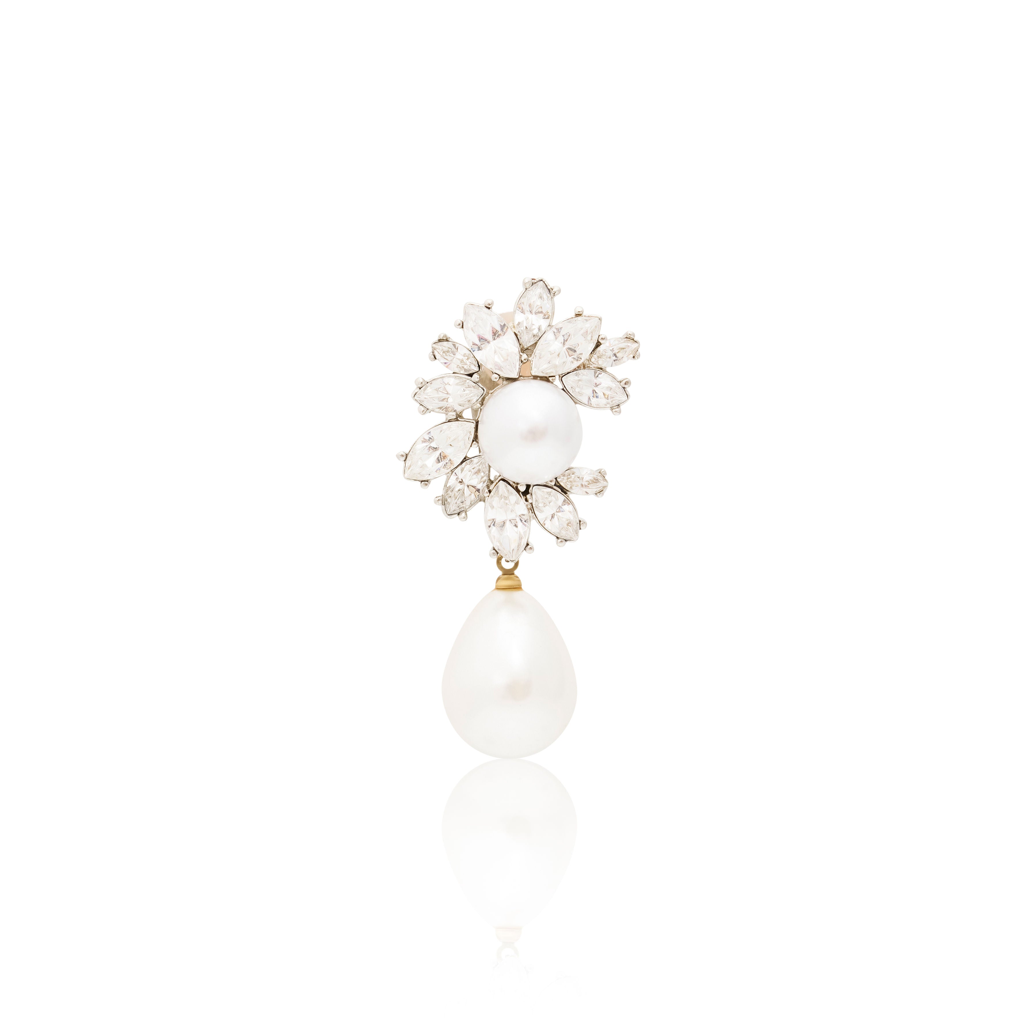 Pearl Drop Clip Earrings