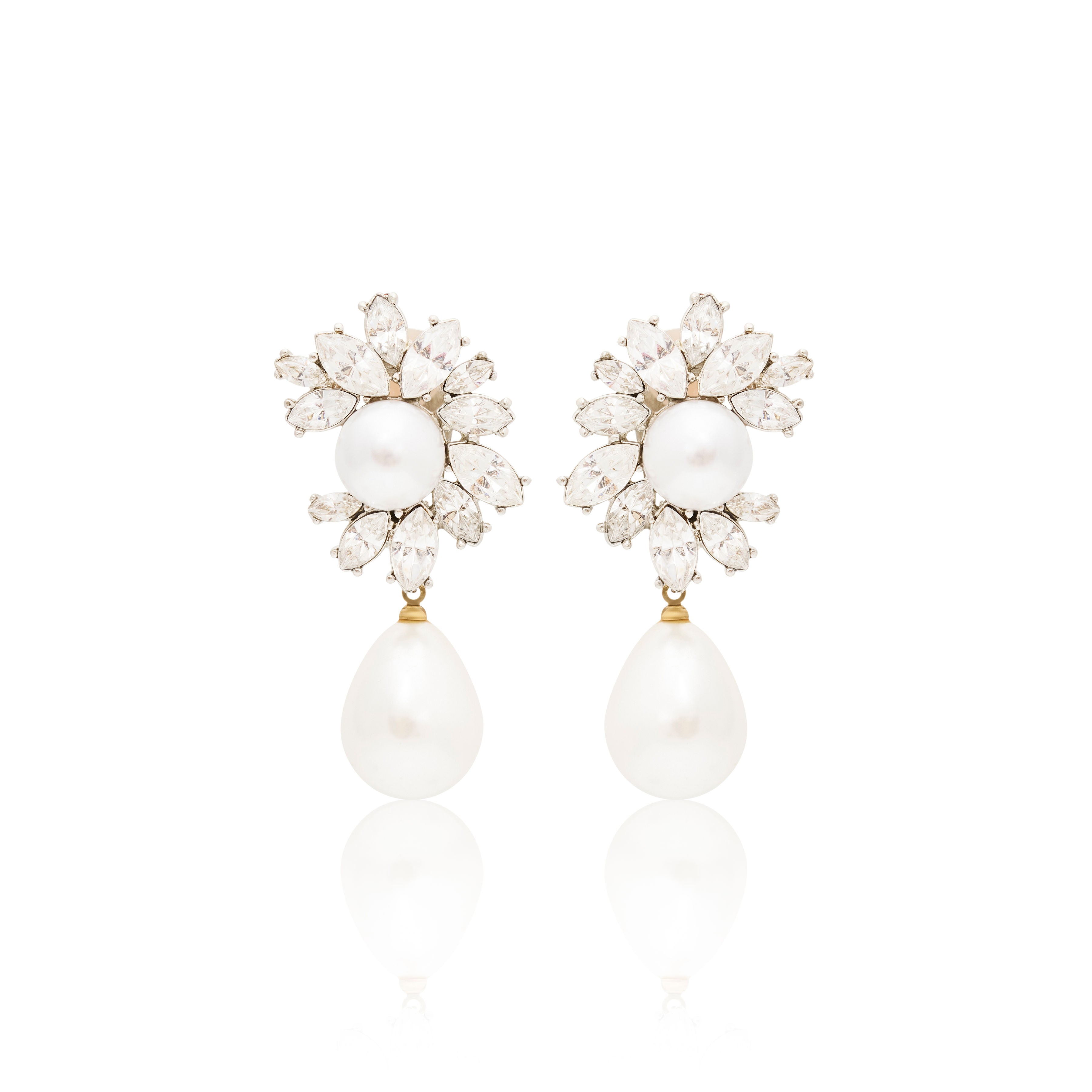 Pearl Drop Clip Earrings