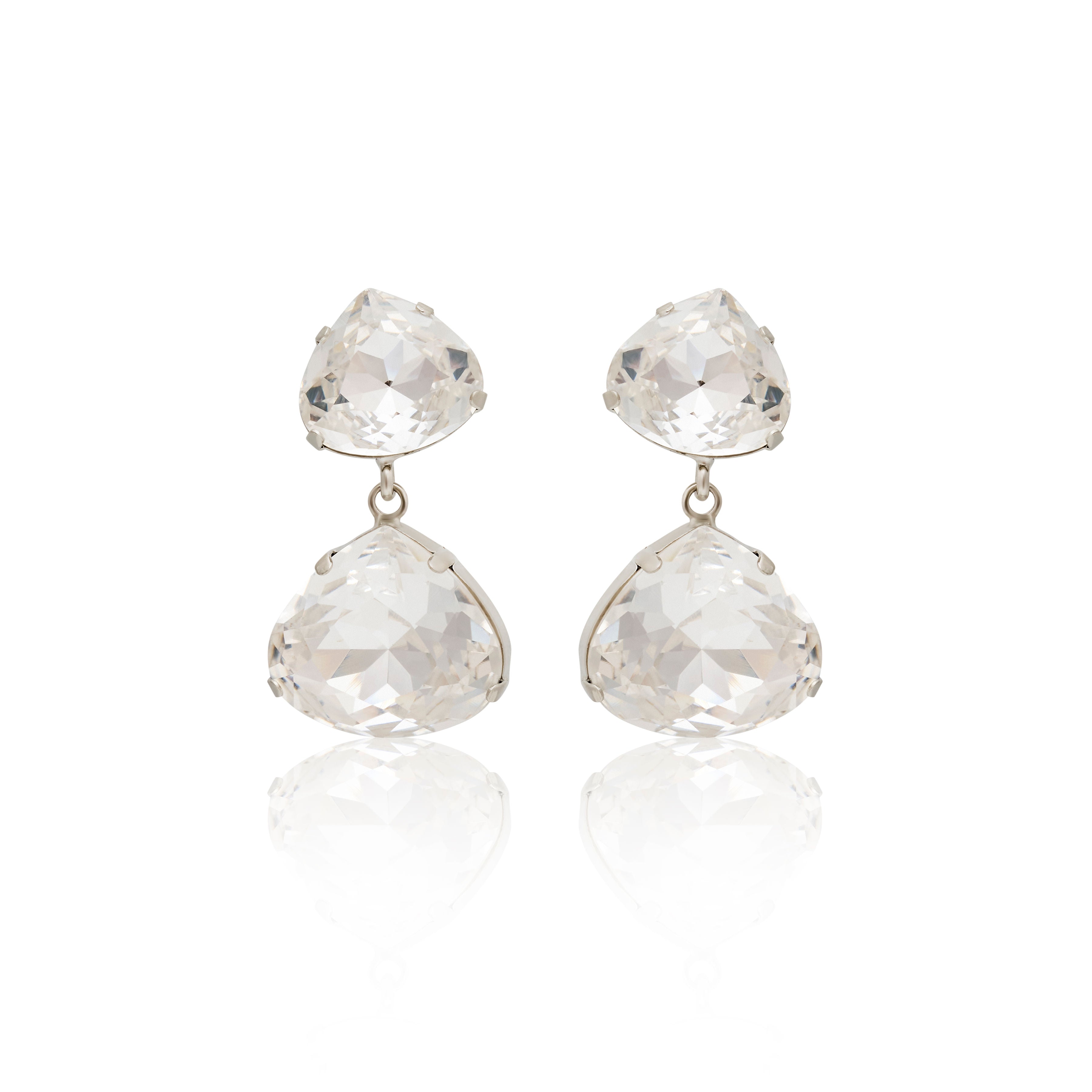 Crystal Drop Clip Earrings