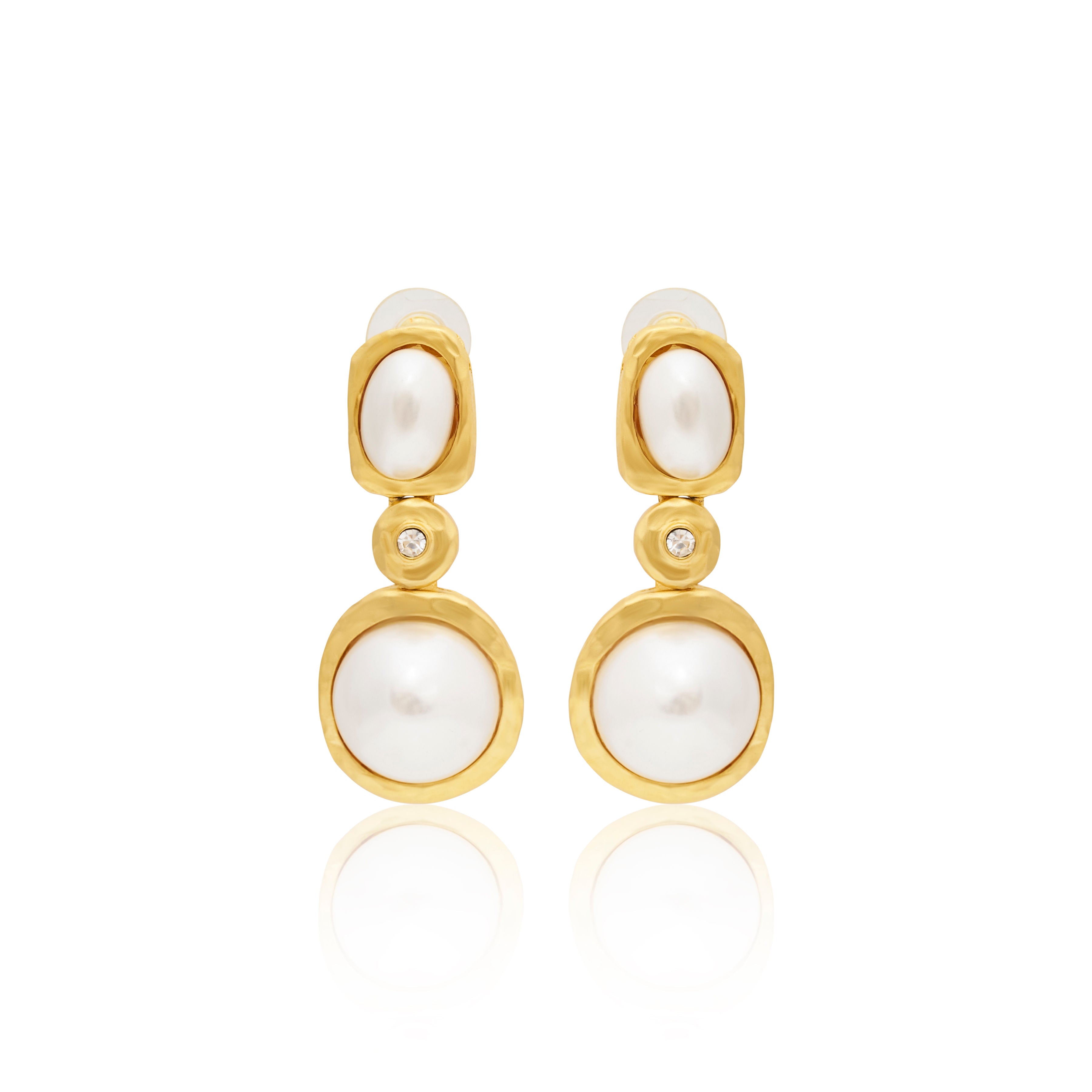 Pearl Cabochon Drop Earrings