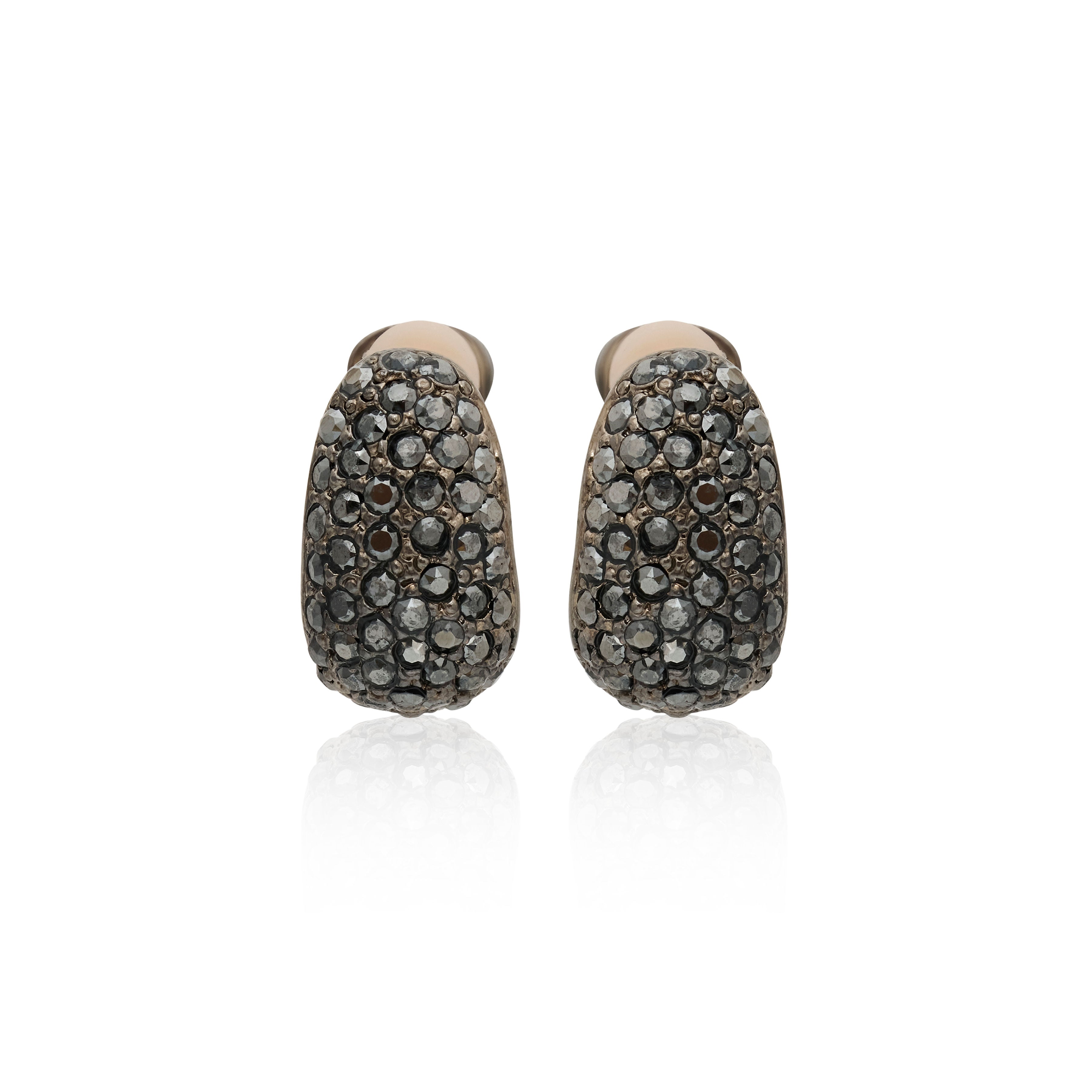 Hematite Pave Thumbnail Earrings