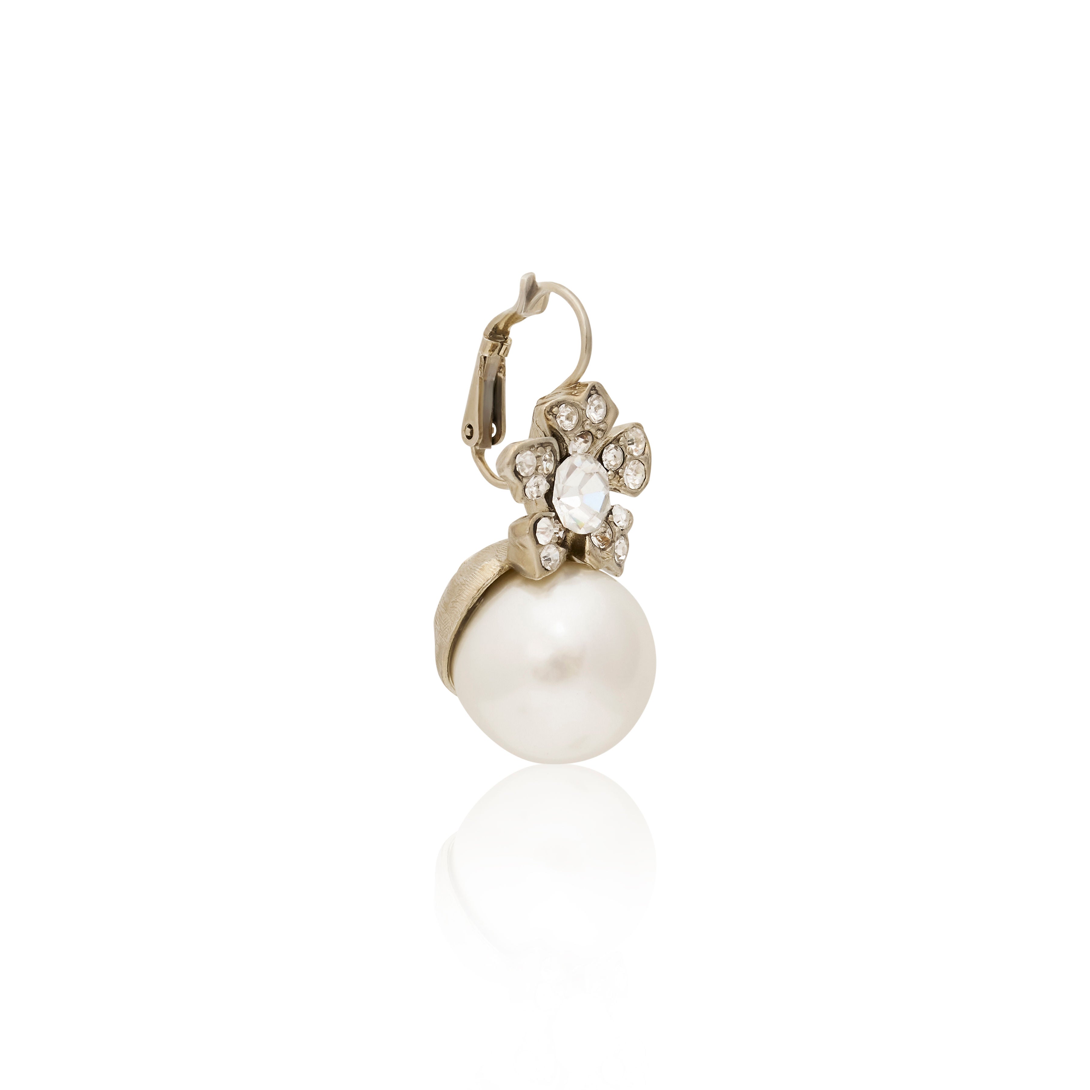 Pearl Flower Eurowire Earrings