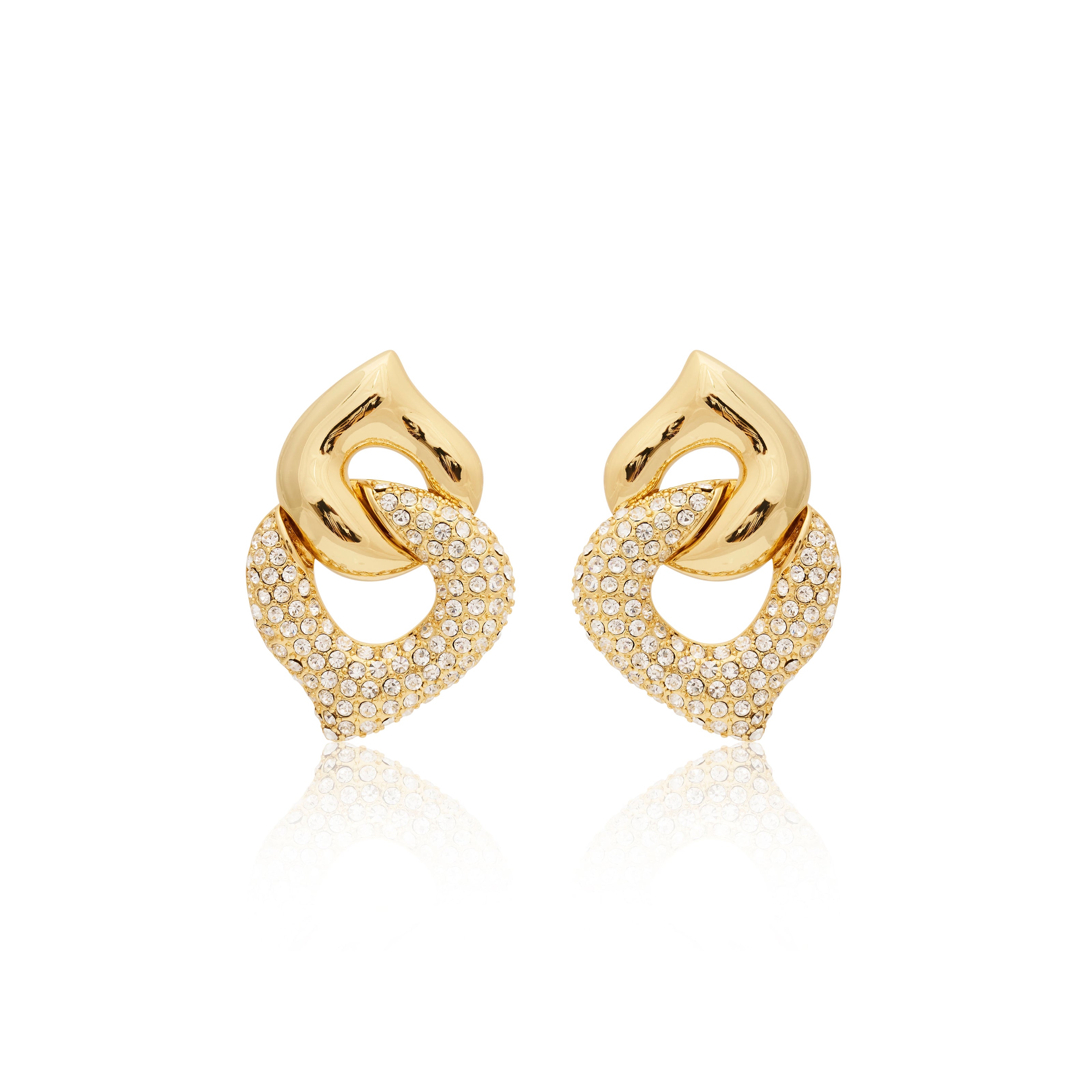 Interlocking Crystal Pierced Earrings