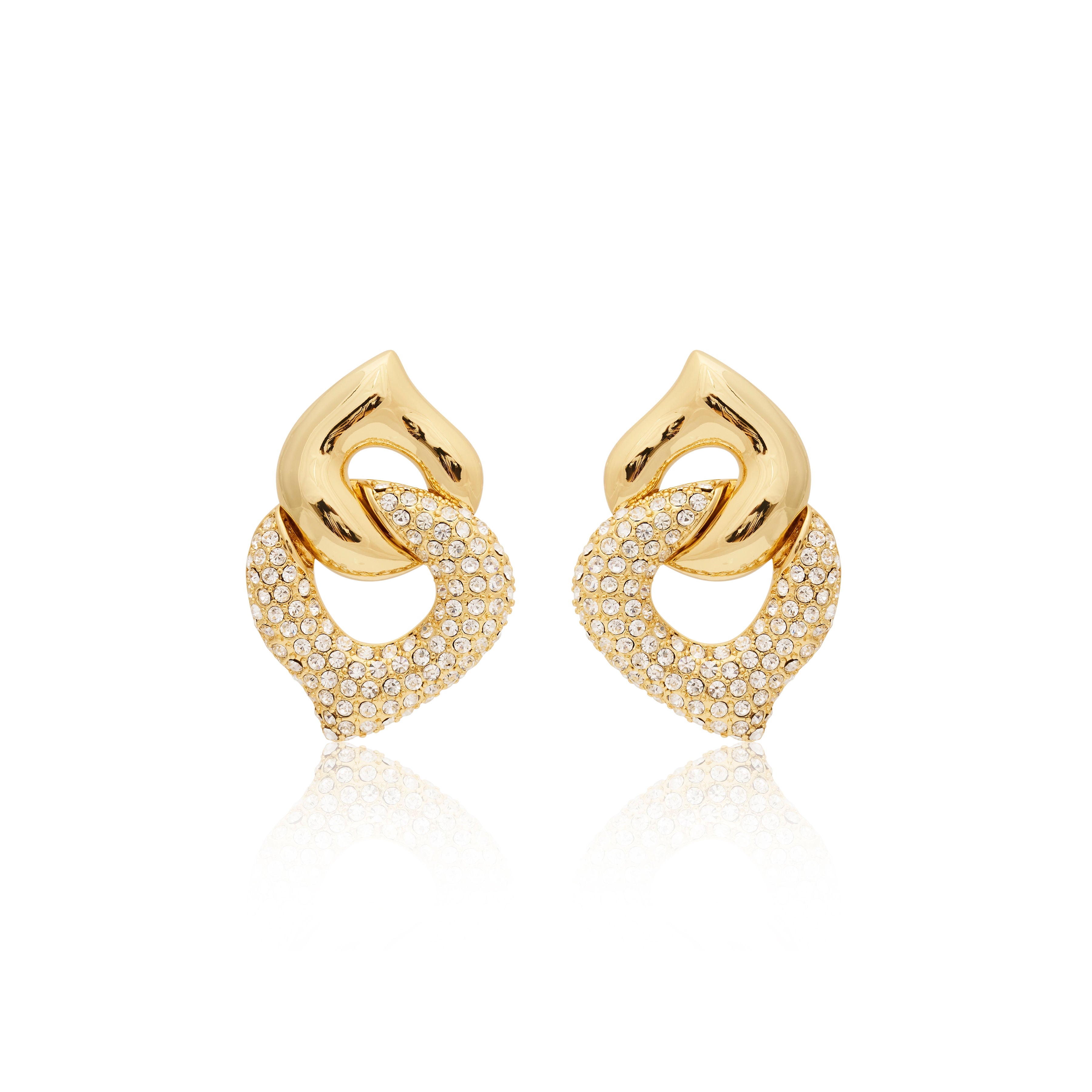 Interlocking Crystal Pierced Earrings