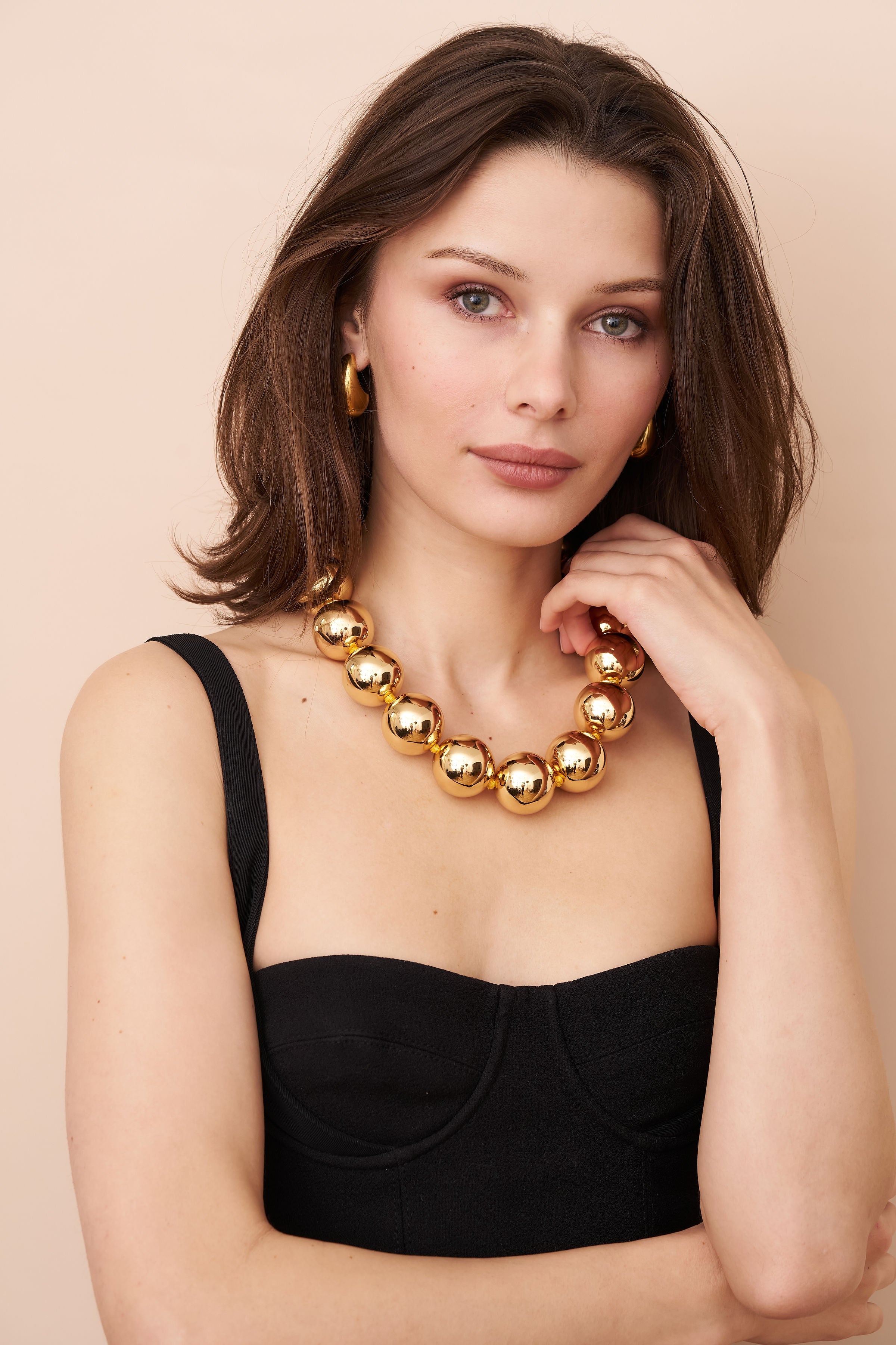 Statement Gold Ball Necklace