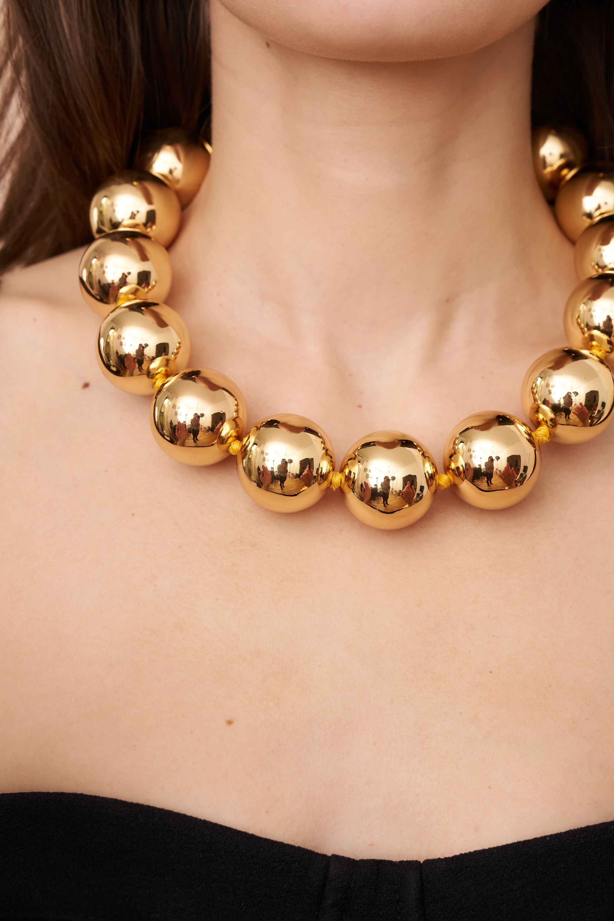 Statement Gold Ball Necklace