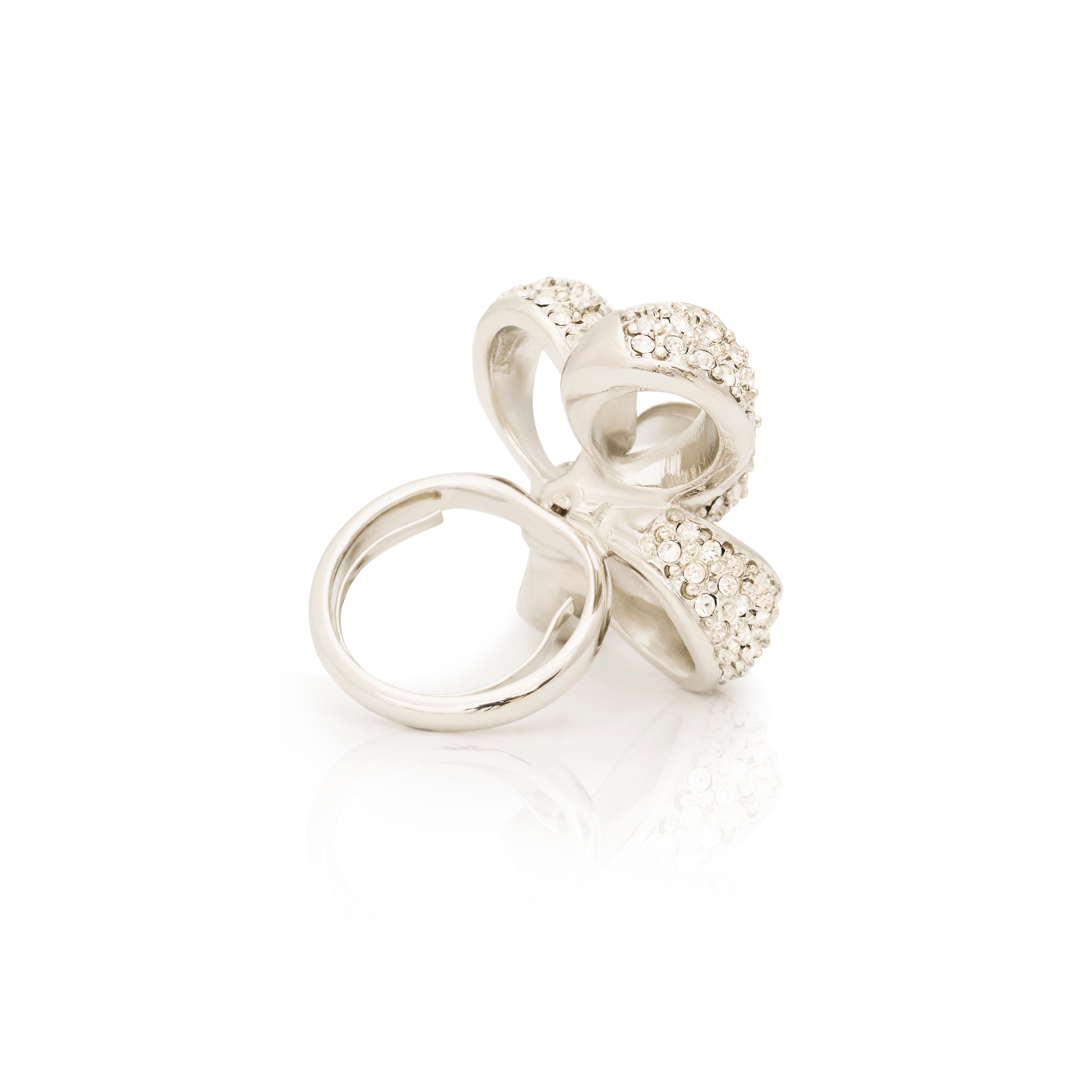 Crystal Bow Adjustable Ring