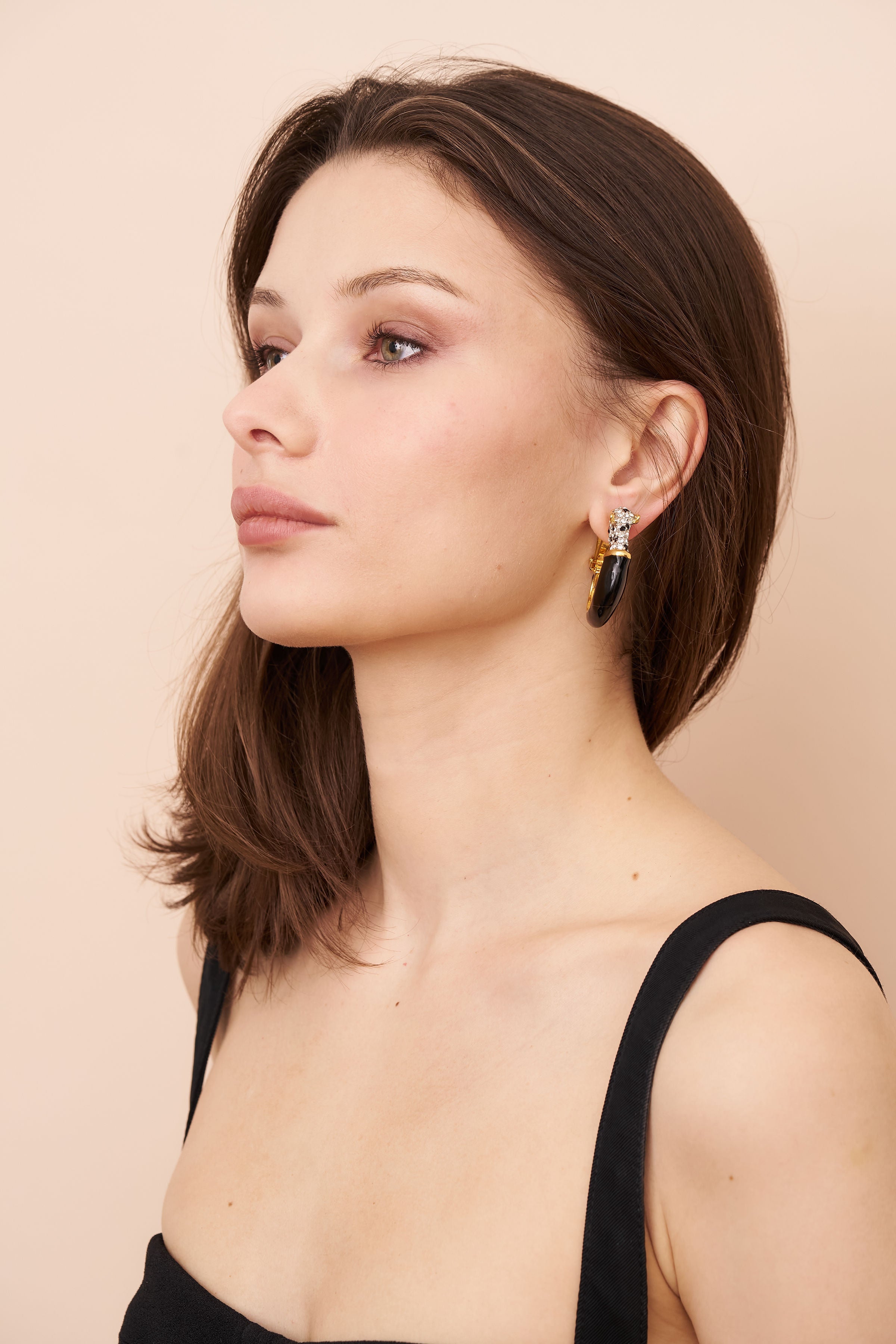 Panther Head Clip Earrings