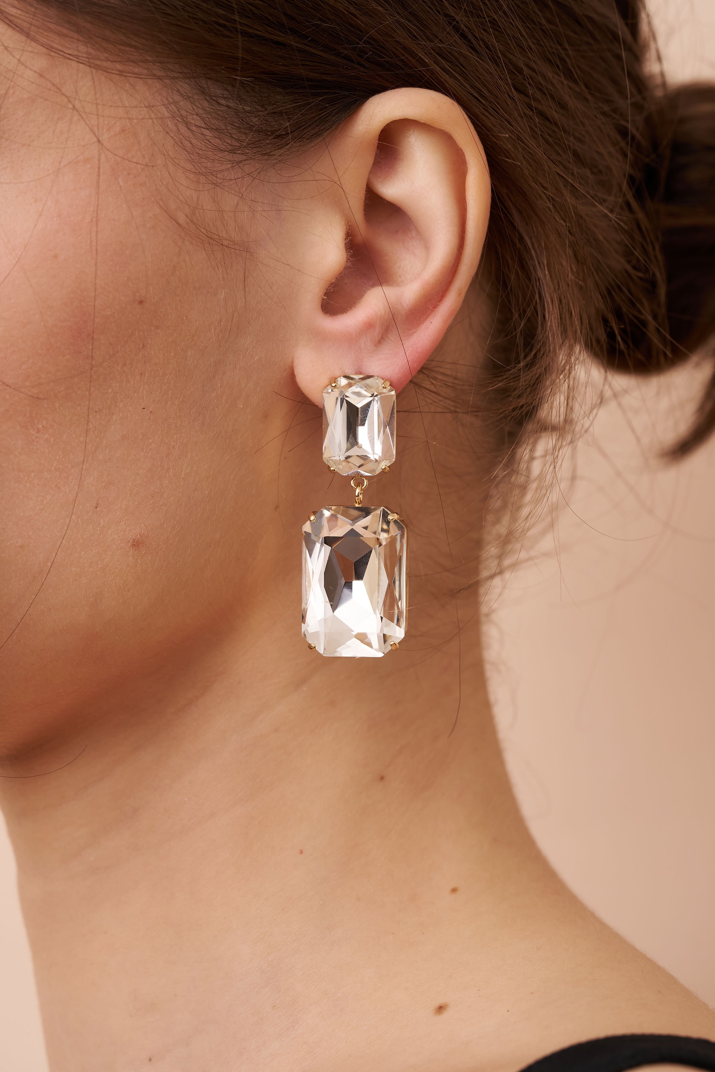 Elongated Octagon Earrings