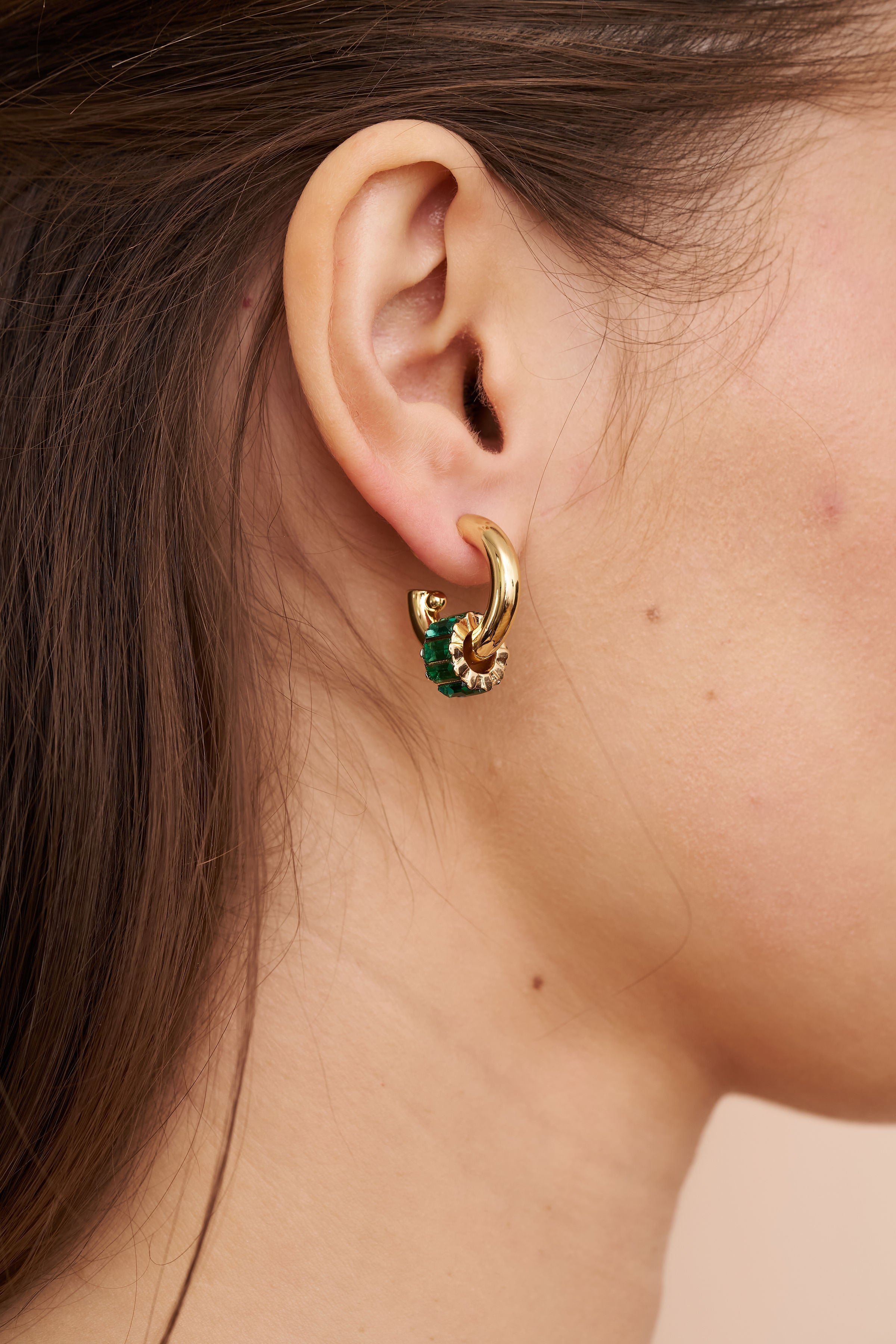 Emerald Baguette Earrings