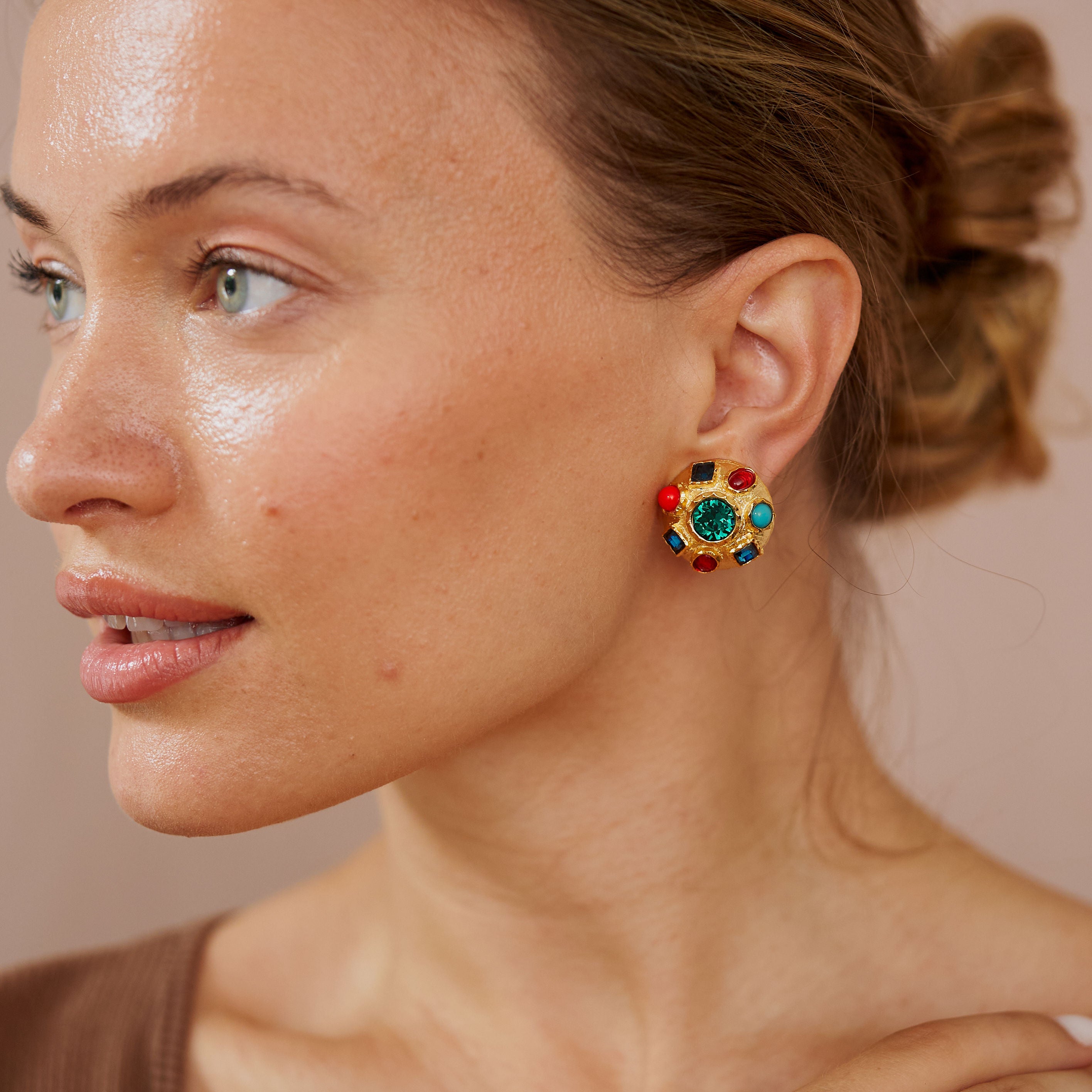 Multicolored Clip Earrings