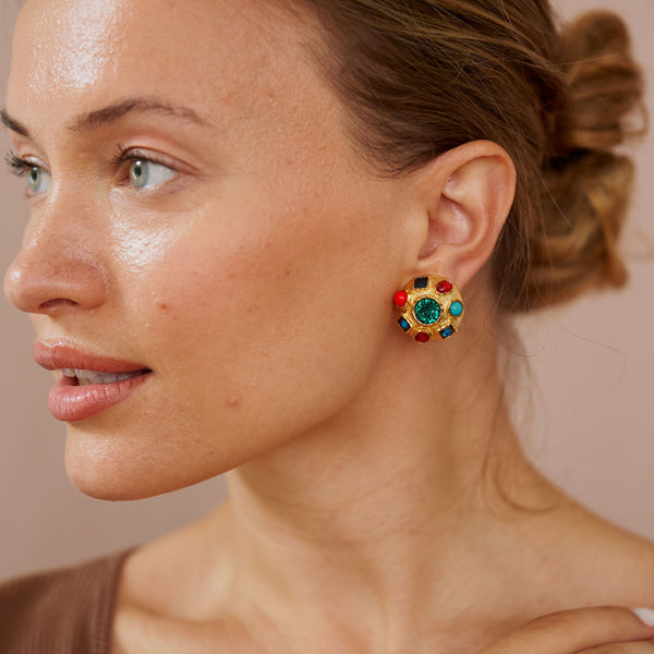 Multicolored Clip Earrings