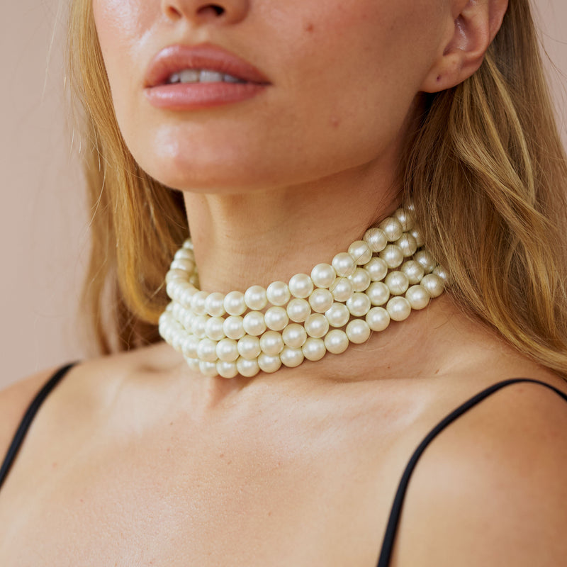 Gold Plated Shell & Pearl Choker Necklace Design by Vaidaan Jewellery at  Pernia's Pop Up Shop 2024