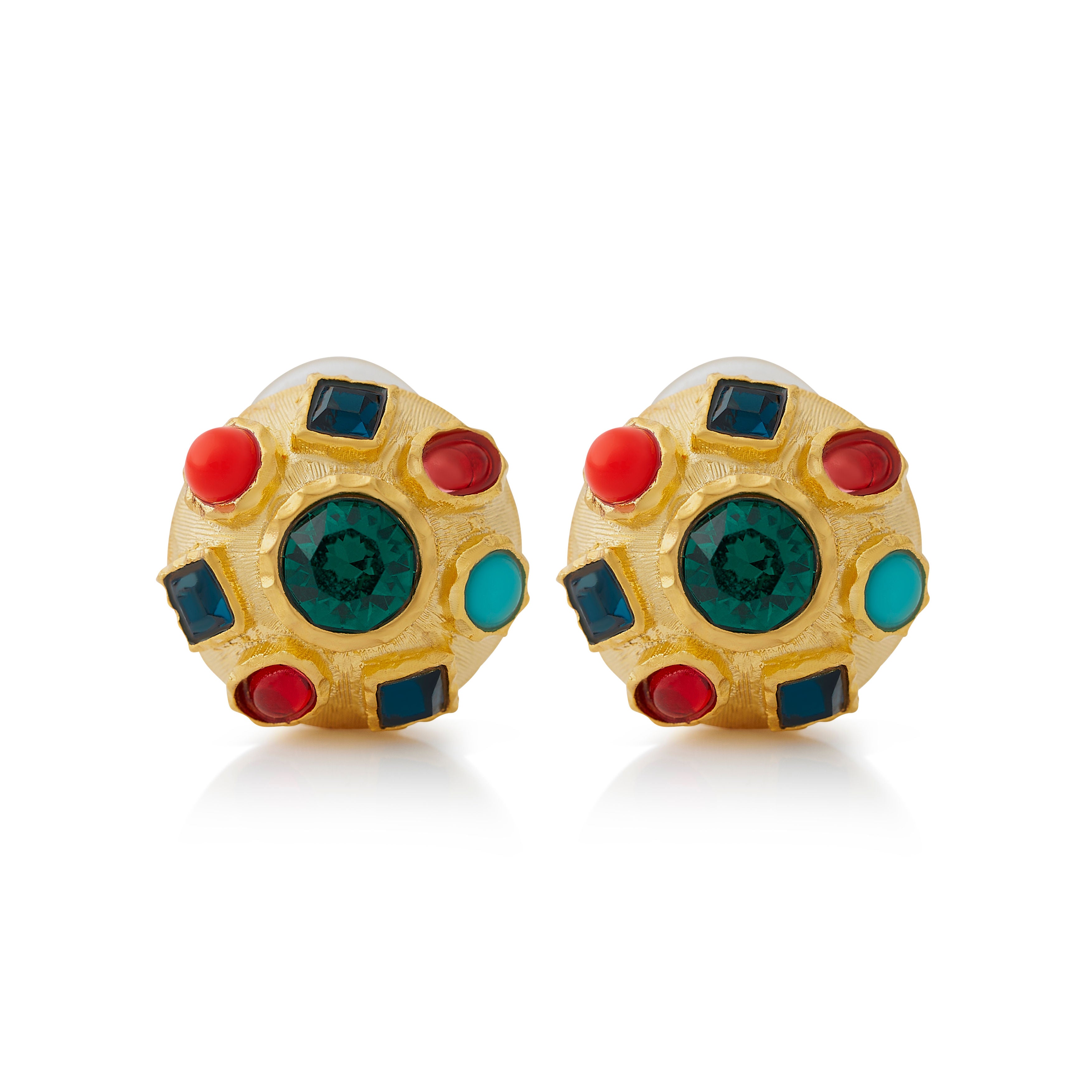 Multicolored Clip Earrings