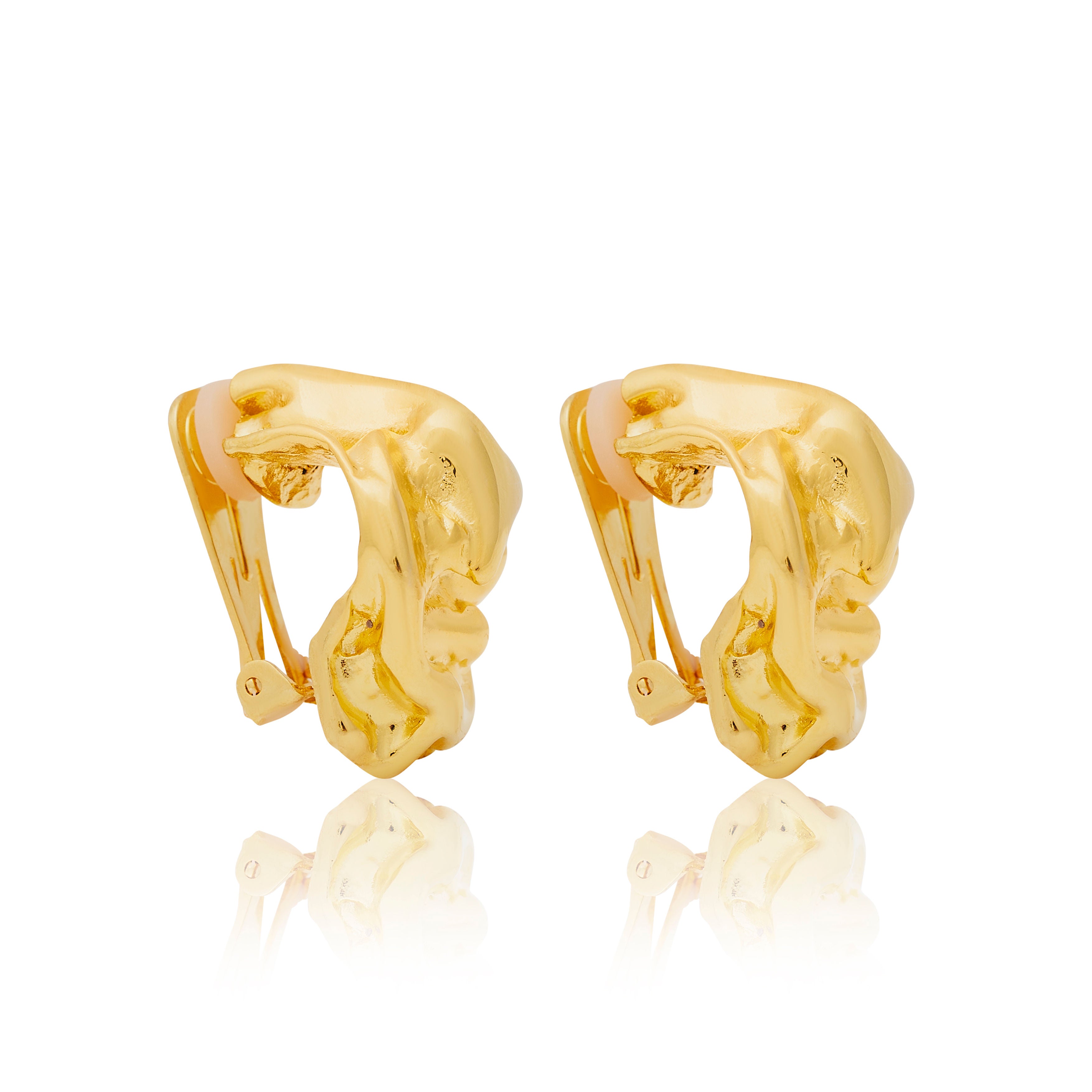 Sculpted Hoop Clip Earrings