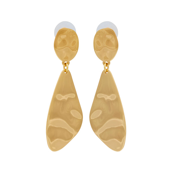 Textured Gold Pierced Earrings