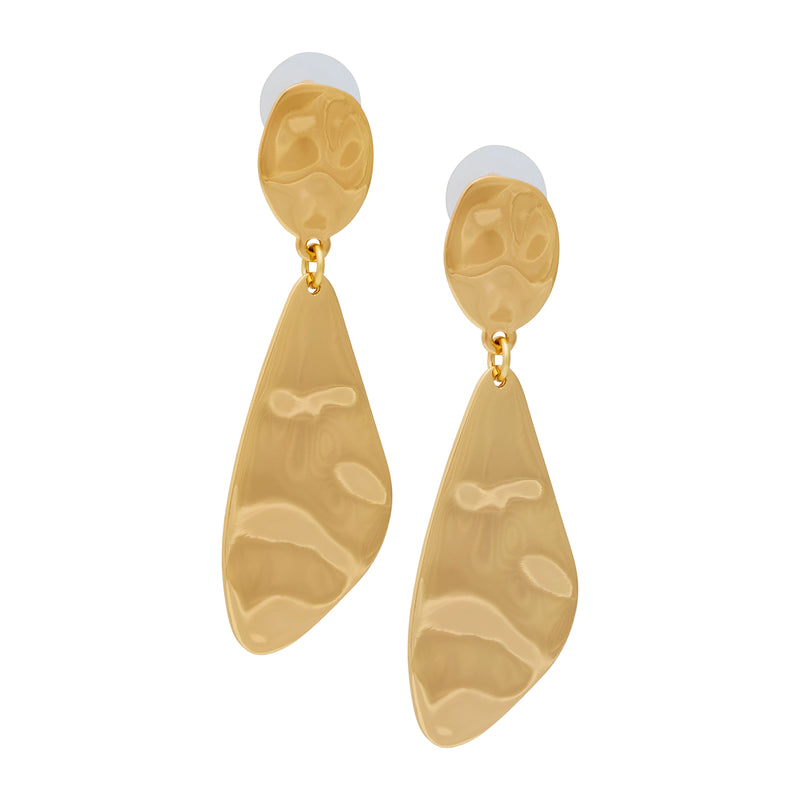 Textured Gold Pierced Earrings