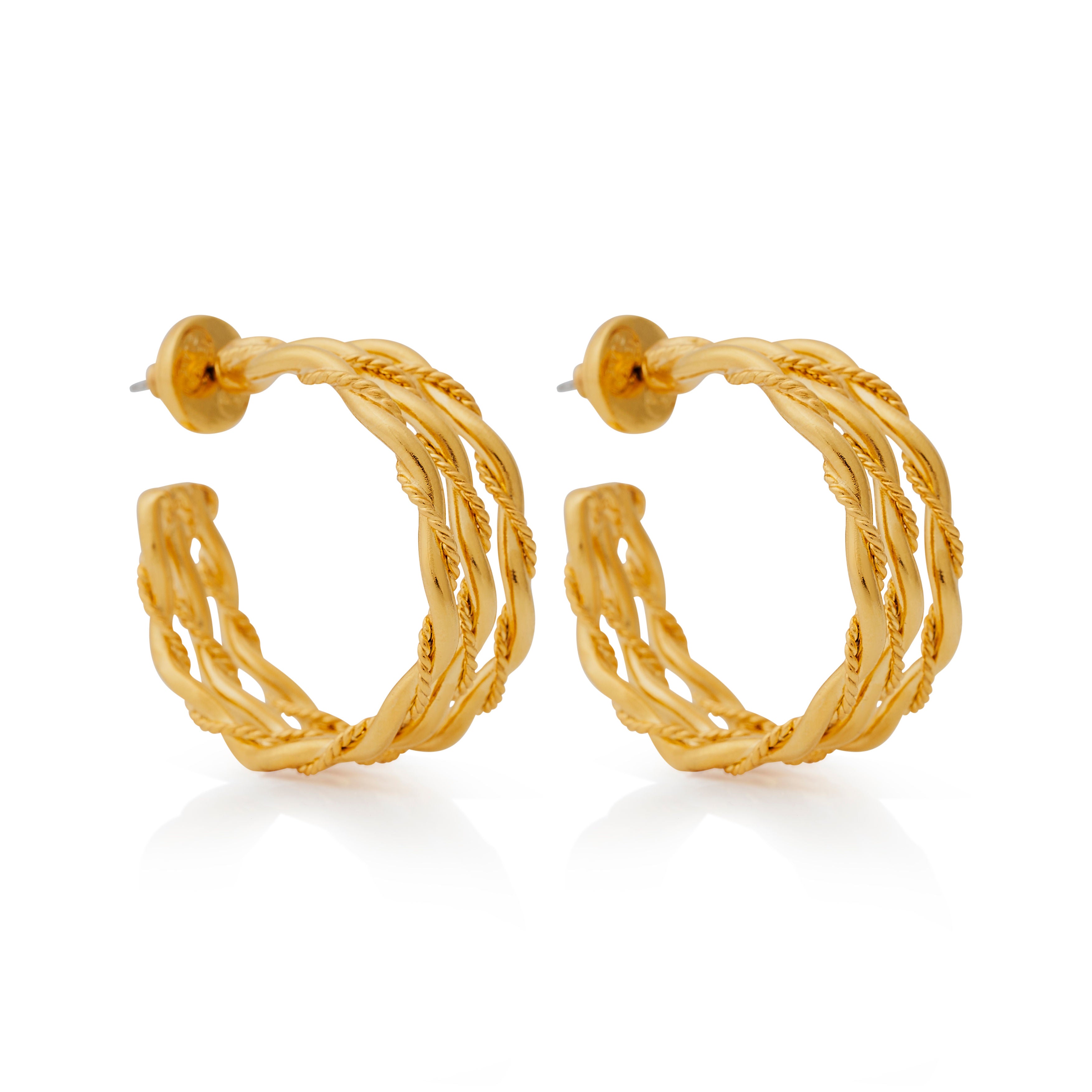 Twist Pierced Hoop Earrings