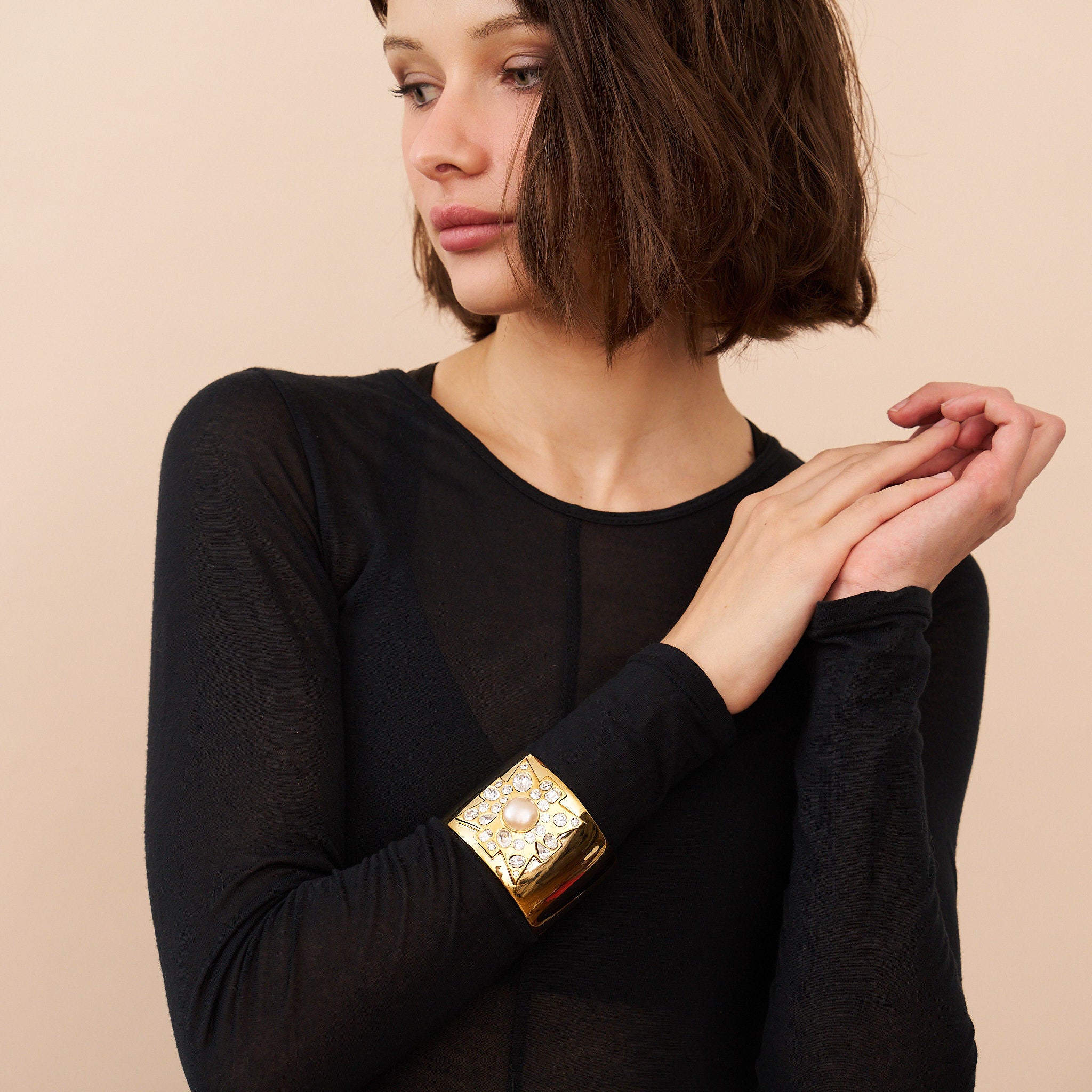 Pearl Maltese Cross Cuff