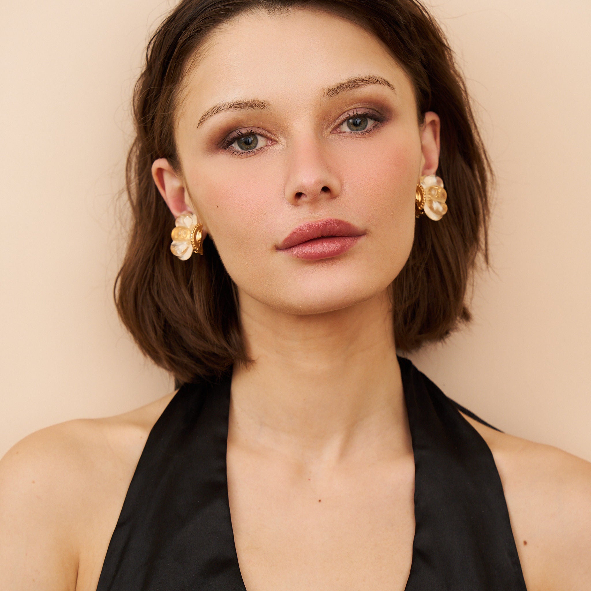 Clear Resin Shrimp Clip-On Earrings