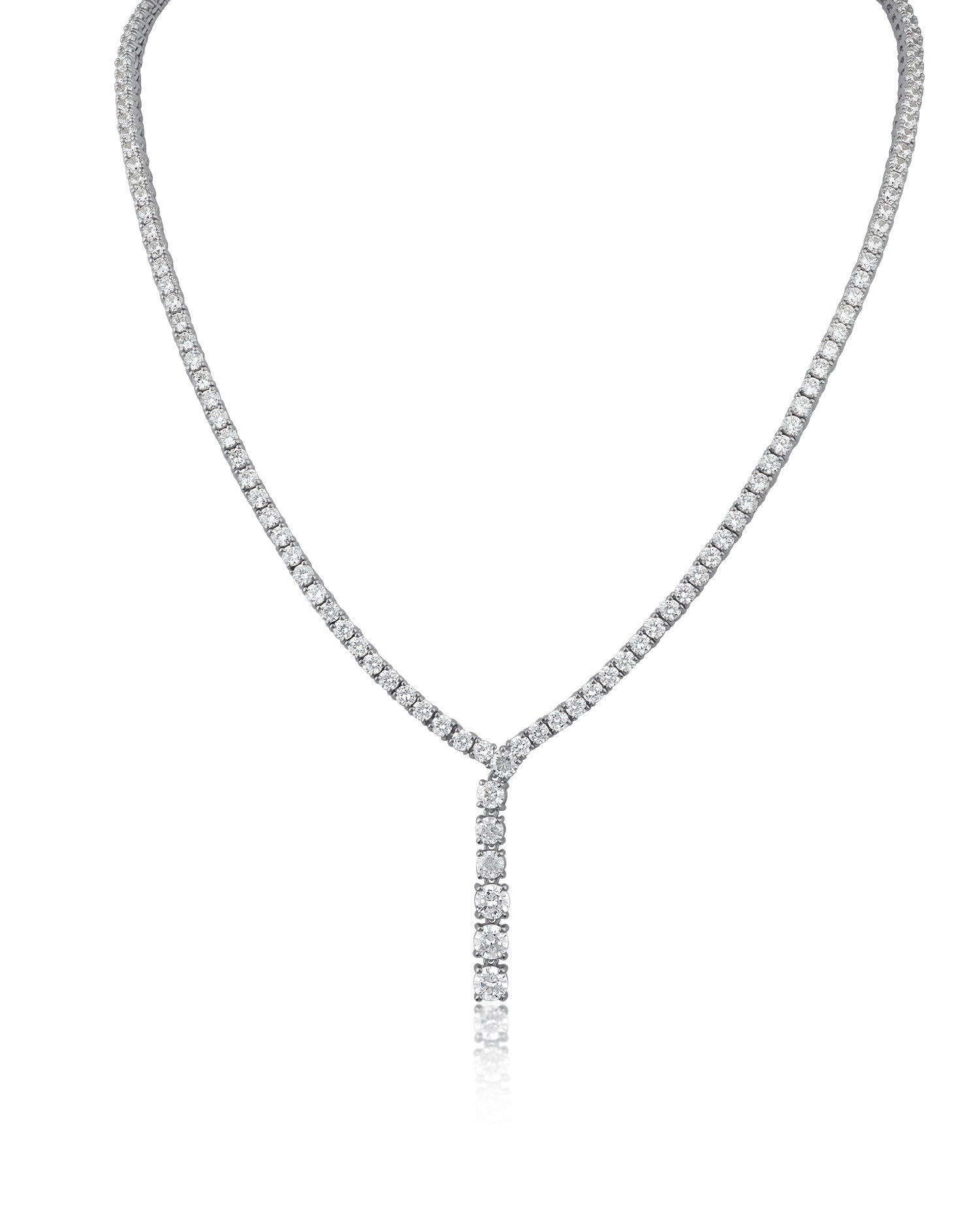 Round-Cut Cubic Zirconia Tennis Necklace