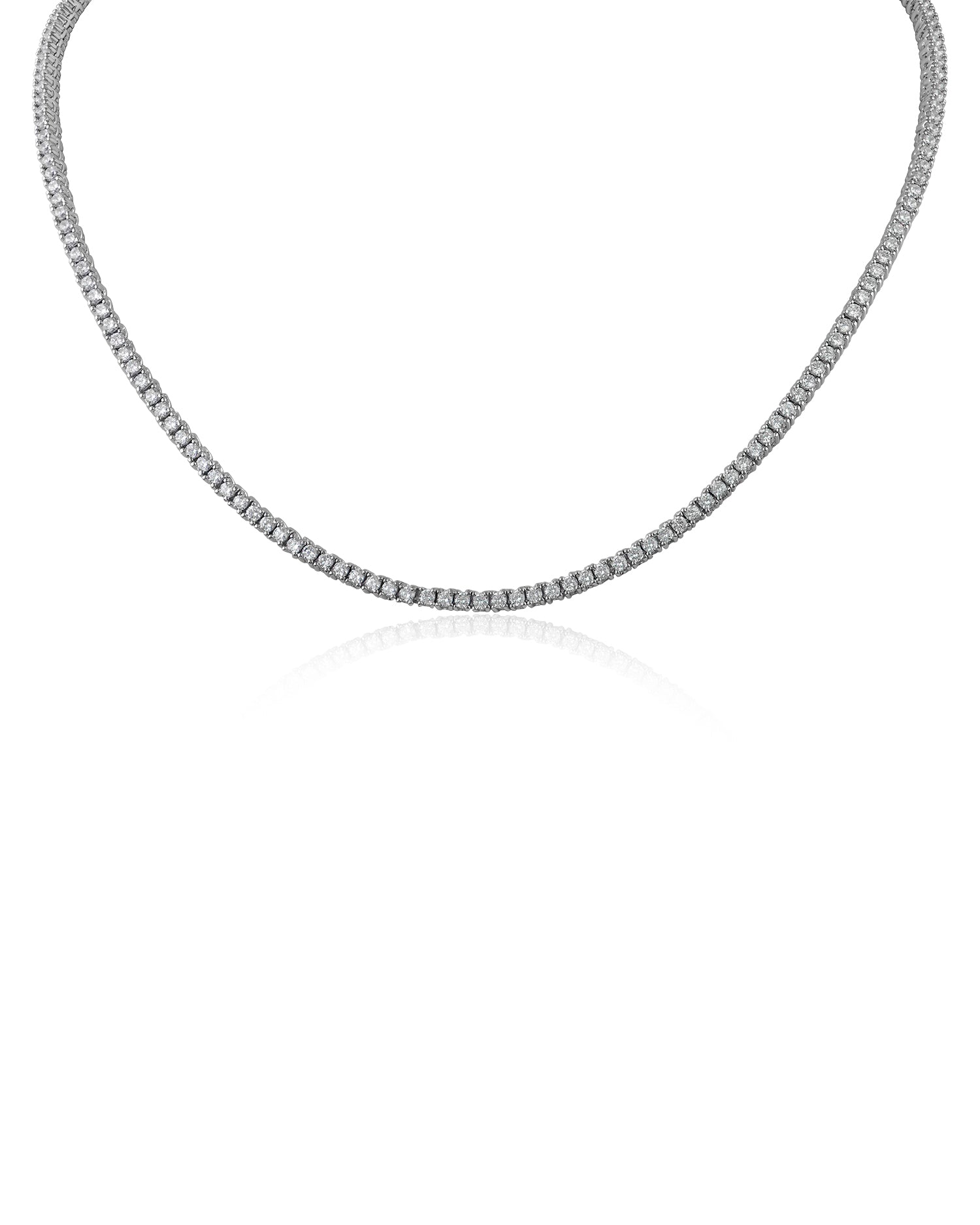 Round Cubic Zirconia Tennis Necklace