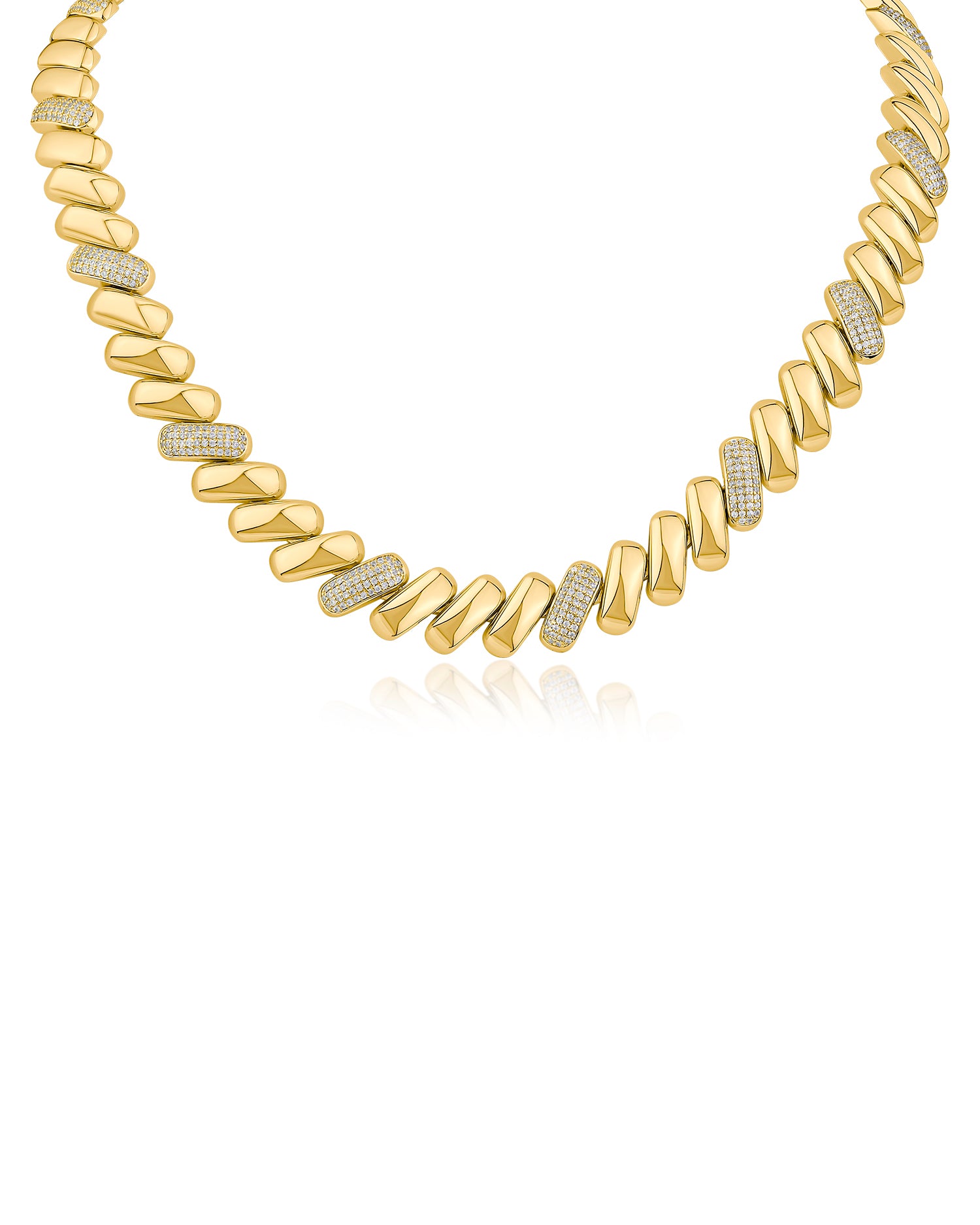 Pave Alternating Chain Link