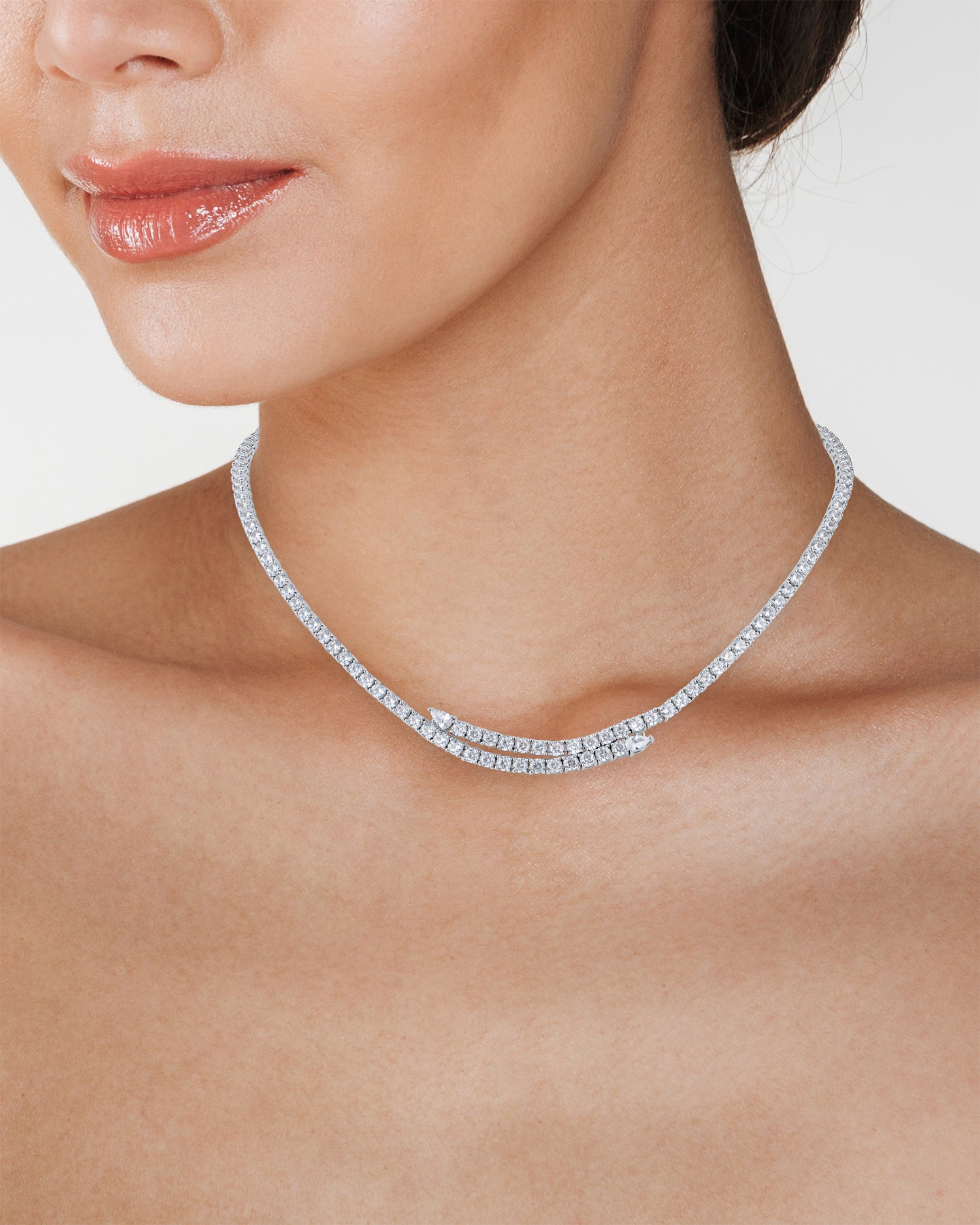 CZ Wrap Tennis Necklace