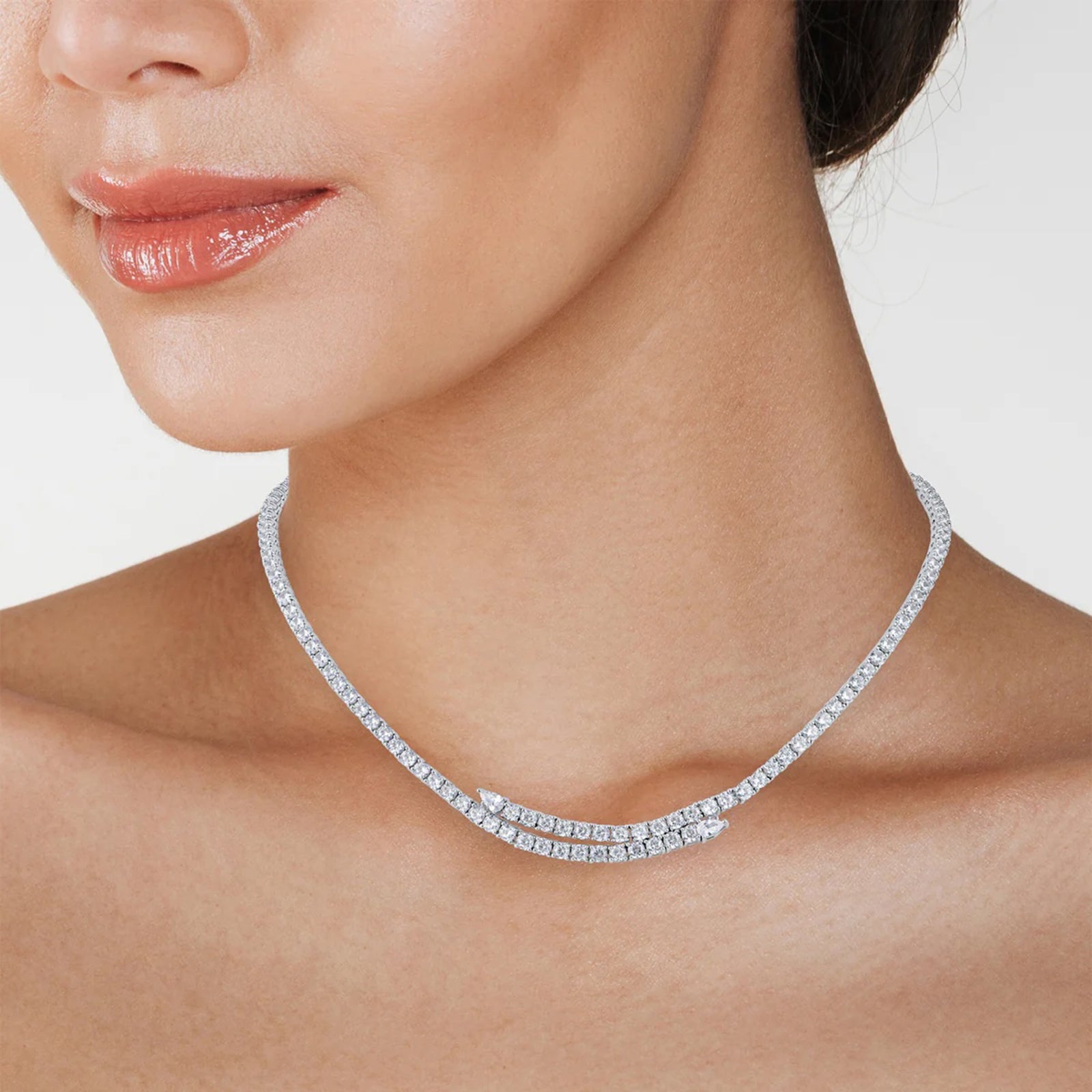 CZ Wrap Tennis Necklace
