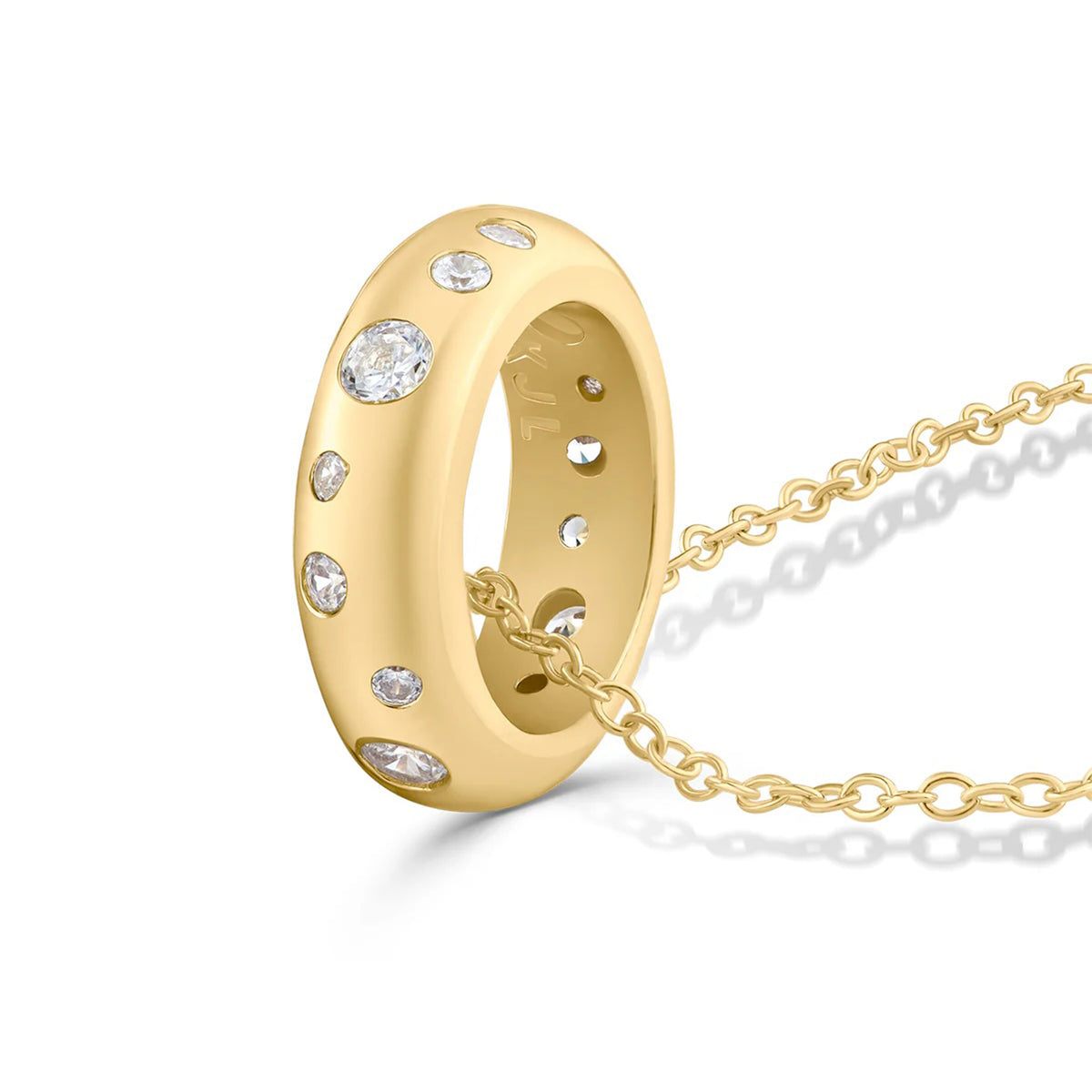 Pavé Ring Pendant Necklace