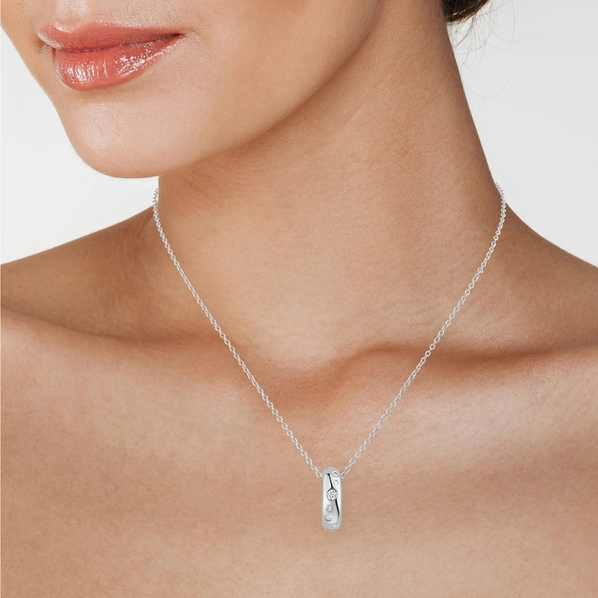 Pavé Ring Pendant Necklace